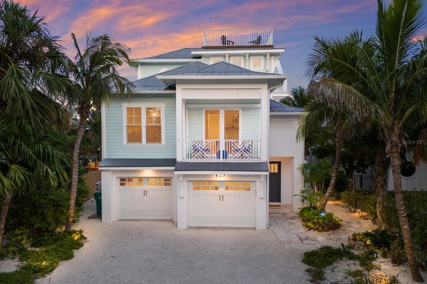 The Captivating Luxury Listing! 

Experience the epitome of island luxury at this custom-built masterpiece on the North end of Anna Maria Island. Nestled on the coveted, historic Pine Avenue, this stunning 4-bedroom, 4.5-bathroom residence, completed in 2018, offers an unparalleled blend of sophistication and coastal charm.  

Step inside the main home to discover a beautifully designed interior with an elevator for effortless access to all levels. The home flows seamlessly into a private backyard oasis, an entertainer's dream. Here, you'll find a heated saltwater pool and spa, a cozy gas fireplace, a covered patio perfect for al fresco dining, and a convenient outdoor private shower that is also plumbed to finish out as a full bathroom.  You will enjoy the Pool Room under AC off of the pool to gather for family game night or even make an office!

The unique casita, a separate 4th bedroom, provides a private retreat for guests, complete with its own wet bar, fridge, and en suite bathroom. Multiple patios and a spectacular rooftop deck offer breathtaking views of both sunrise and sunset—a perfect spot for morning coffee or evening cocktails. 

 This is more than a home; it’s a versatile investment. Zoned for 1-7 day rentals and the unique ROR (Residential, Office, Retail) designation, this property presents an incredible opportunity for a luxury vacation rental or even a wellness spa. Sold completely turnkey furnished with high-end fixtures and finishes, this island paradise is ready to welcome its new owner - Call today for your private showing!