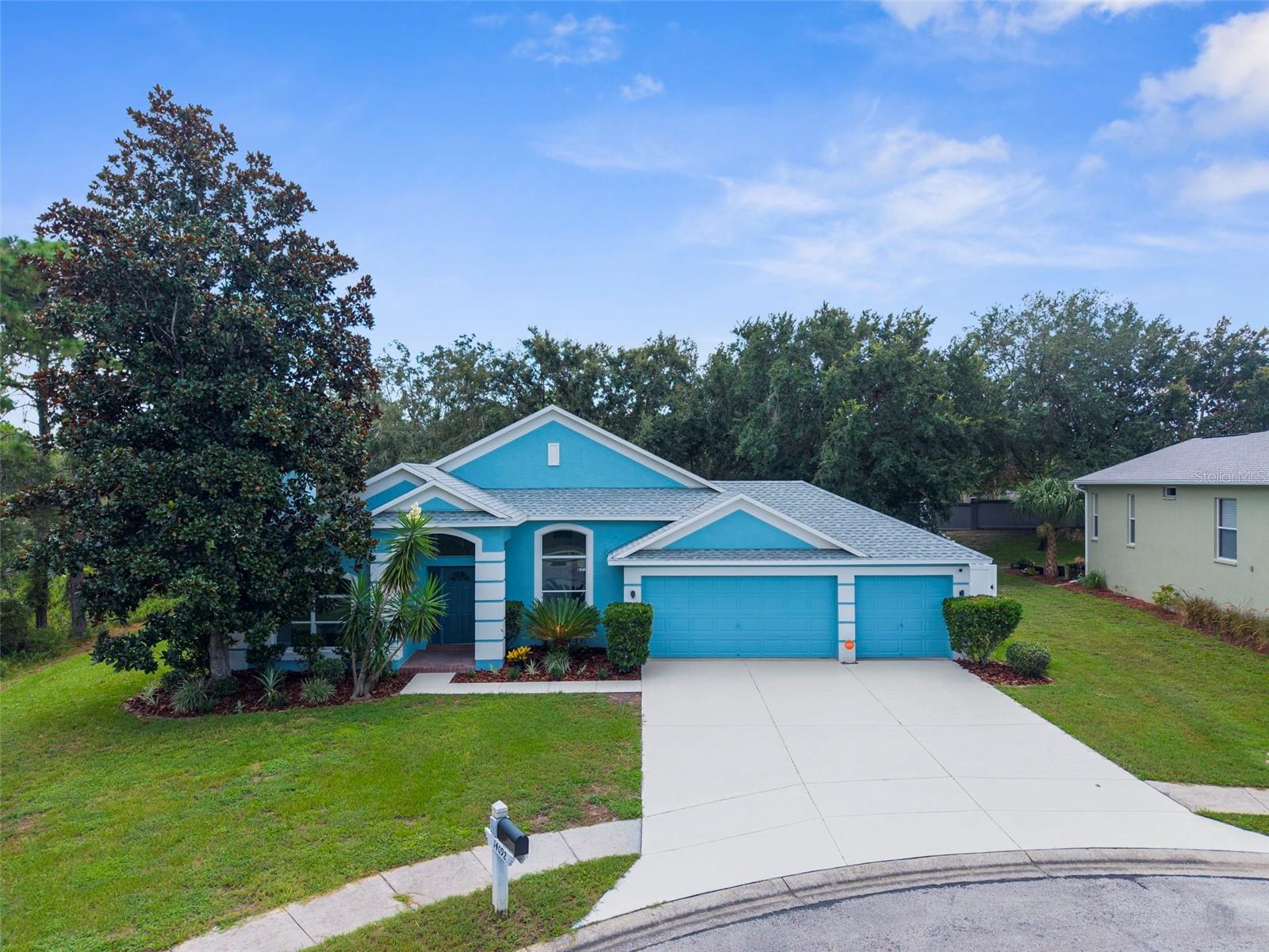 Beautifully remodeled home in Sterling Hill, located in the village of Brackenwood. This beautifully remodeled 4 bedroom, 2 bathroom, 3 car garage, POOL home is perfect for entertaining. Located on a cul-de-sac, completely fenced in backyard and no build behind. NEW (2025) ROOF, NEW (2025) dual stage high efficiency AC system. New porcelain plank tile flows throughout the entire home. Kitchen has been remodeled with new wood cabinets (with soft close doors and drawers,) stone counter tops, backslash and NEW APPLIANCES. Both bathrooms have been remodeled with new wood cabinets (with soft close doors and drawers,) stone counter tops, faucets, shower tiles, shower valves, toilets. All new ceiling fans, light fixtures, switches and outlets. Home freshly painted inside and out. New irrigation system, new pool cartridge. Sterling Hill Community offers 2 clubhouses, each with a pool, playground and fitness center. Sterling Hill Community also offers a splash pad, a tennis court and a dog park. All with the convenience of being located near shopping, restaurants and medical facilities.