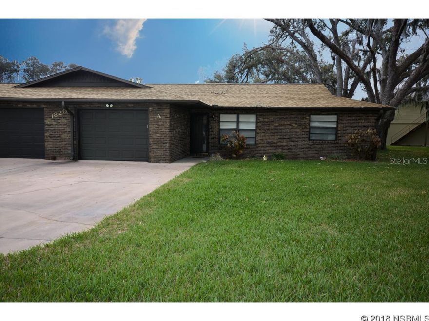 Great opportunity to own this cheerful and clean 2 bed/2 bath home located in New Smyrna Beach.  Home has a good working kitchen with breakfast bar, open dining and living space, large walk in pantry that could also be used for mud room, French doors that open to concrete patio area, oversized garage with opener, brick exterior for low maintenance and new roof.  Drive through Shady Acres to see this wonderful property. ;LocationDescription: Condo ;Water: City