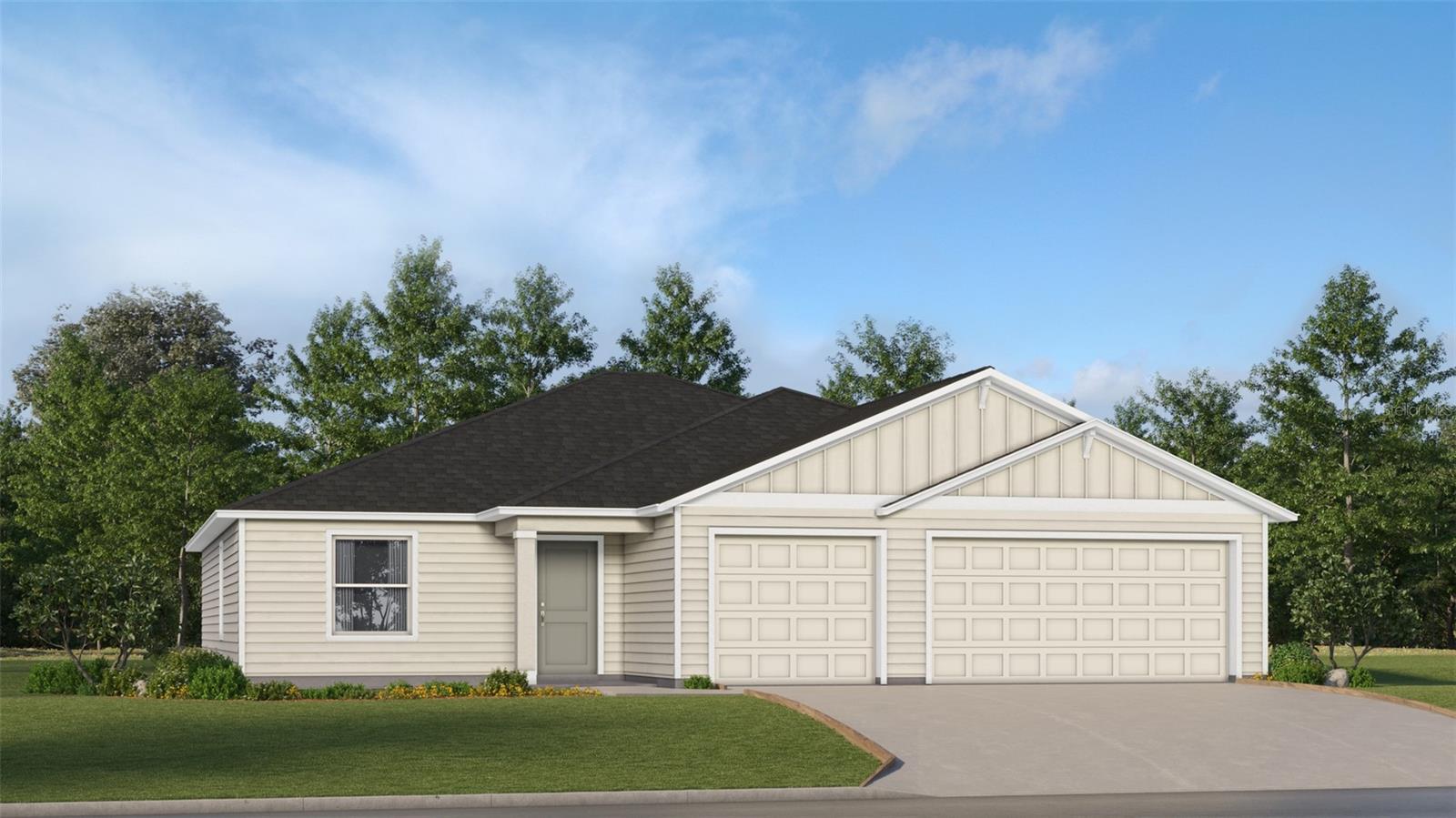 This new single-level home boasts a low-maintenance layout with an inviting open-concept floorplan allowing for seamless entertaining. A versatile flex space is located off the foyer, with three bedrooms surrounding the main living area, including the luxurious owner’s suite with an en-suite bathroom and walk-in closet.