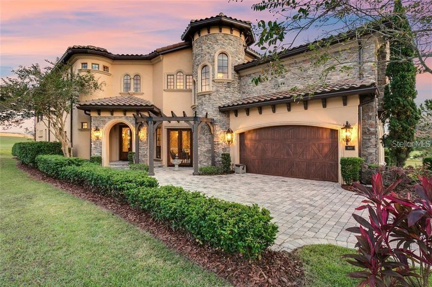 Experience the charm of this stunning Mediterranean-style home in the prestigious Bella Collina community, where you will feel like you have
been transported straight to Tuscany. Positioned on the 13th hole of the Sir Nick Faldo championship course, this home stands apart as the only home that truly feels like an estate on the fairway. As you walk into the grand entryway you will be greeted with soaring vaulted ceilings, coffered detailing, and intricate crown molding. New roof 2025! Recently renovated with meticulous attention to detail and over 4,300 sq ft of climate-controlled living space, this Spanish/Italian inspired family home is perfect for entertaining. Chef’s kitchen with custom cabinetry, high-end appliances, a sprawling island perfect for hosting, solid stone countertops, wet bar with a wine fridge, and wine cellar. Four spacious bedrooms with en-suite bathrooms, including a main-floor primary suite, plus a bonus movie theater and entertainment room. Enjoy breathtaking sunrise views of the rolling hills of the golf course that will never be obstructed by development. The outdoor space is a haven for relaxation and entertainment, with a private pool and spa, a covered patio with a bar and grill, full bathroom, and paved decking. Bella Collina’s 75,000 sq ft clubhouse is unparalleled, a world renowned wedding and event venue with its Tuscan beauty, featuring two restaurants, spa, fitness center, tennis and pickleball courts, locker rooms, and a pool with expansive views of the hills of Bella Collina with cabanas and a full service bar. Whether dining, unwinding, or hosting, the unmatched views and world-class amenities elevate every experience. This is more than just a home—it's an estate that offers luxury, privacy, and the best of the Bella Collina lifestyle. Schedule your tour today and experience the grandeur for yourself!