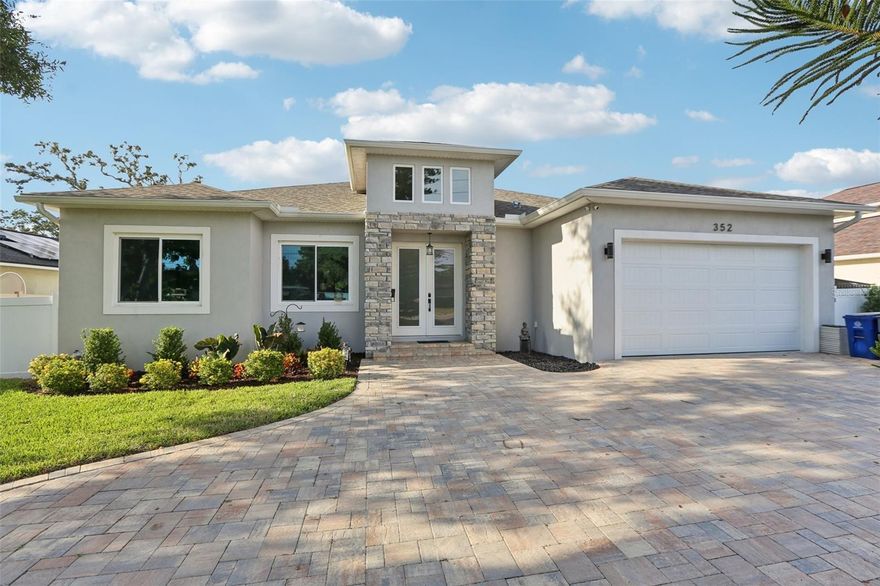 Live the resort life in the heart of Belleair!!
2022 BUILD. NO ISSUES DURING HELENE AND MILTON. IMPACT WINDOWS. NO FLOOD ZONE!!
Gorgeous 4 bedroom 3 bathroom designated office  block home.
 Large  open living area with high vaulted ceilings, split floor plan, hidden pantry in the kitchen, smart appliances, pot filler, porcelain farm sink, walk in master closet, master bath has two shower heads with custom shower glass, soaker stand alone tub, 2 sink vanity, separate laundry room, European imported porcelain tile throughout the house, jack and Jill style bathroom, dolomite waterfall kitchen island and counter tops, built in double oven, counter depth fridge, lots of cabinet space, huge master shower, all impact rated energy efficient windows and sliders, tankless instant water heater, upgraded 225 amp breaker box all new wiring, pex grade-A water Supply, gutters, remote control ceiling fans, led lighting, and new irrigation, solar panels that will be paid off at closing
 Over 10,000 sq ft lot with resort style backyard. Backyard includes brand new pool and spa with automated heater, surround sound, putting green, outdoor kitchen and even a pickle ball court!
Close to many pristine beaches, lots of restaurants and shopping, and St Pete Clearwater Airport and Tampa Airport
Free appraisal when you use the preferred lender!!