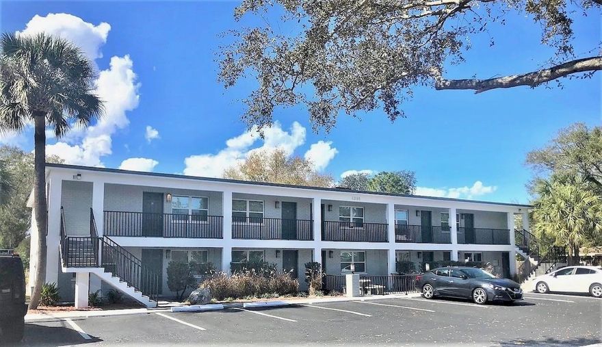 PRICE REDUCED $388,500 !!! CAP RATE NOW 6.99%
10 unit solid concrete block apartment building in Northeast St. Pete. This building did not suffer any flooding, or adverse effects whatsoever from last years storms! Two story building with (3) 2 bedroom, 2 bath units, (7) 1 bedroom, 1 bath units and a dedicated laundry room. Building was built in 1972, and completely top to bottom “to the studs” renovated in 2017. Each unit has the same finishes: solid wood kitchen cabinetry featuring built in wine rack, granite countertops with undermount kitchen sink, four piece stainless steel appliance suite, central AC, 100 percent hurricane impact windows and doors, subway tile shower tile, with cast iron Kohler soaking tubs. Every plumbing unit in the building (toilets, tubs, shower valves, sink faucets) is Kohler, every light fixture LED, all interior doors in the building were replaced, all water heaters were replaced, as was roof. Walkways were redone with long lasting commercial coating. Added bonus: professionally refinished terrazzo flooring throughout the building; no expense ever for flooring between tenants! 
Historical vacancy since renovation is virtually non existent. Northeast park is one of the most desirable neighborhoods in St. Petersburg, close to dining and restaurants, and this is a completely modernized building. Variations in rent between units of the same size are not due to quality of finishes (since all units were remodeled at the same time); but rather how long a tenant has been in the building. The lower the rent, the long the tenure. Moving forward, the “value add” is simply increasing rents to make them uniform when owner so chooses.