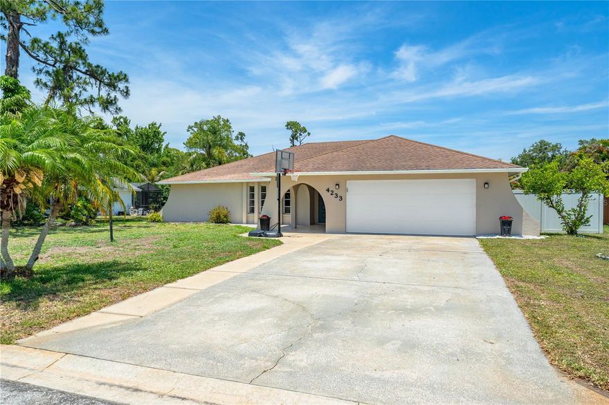 This is the One! Spacious and full of potential, this 3 bedroom / 2 bath home offers a 2-car garage and is tucked away on a quiet cul-de-sac in a welcoming neighborhood with a true community feel*Recent updates provide added peace of mind, including a new electrical panel installed in 2022 and a new water heater installed in 2025*The exterior was freshly painted in 2021, enhancing the home’s curb appeal and overall charm*privacy backyard — perfect for entertaining, pets, family gatherings, or simply relaxing in your own private outdoor setting. Mature fruit trees including orange, lemon, and grapefruit trees add to the Florida lifestyle feel and provide fresh fruit right from your backyard*With generous square footage, a desirable layout, and a peaceful cul-de-sac location, this property offers endless possibilities for comfortable living and entertaining. Conveniently located near shopping, dining, parks, and everyday amenities, this home checks the boxes for space, privacy, and location*Schedule your private showing today*