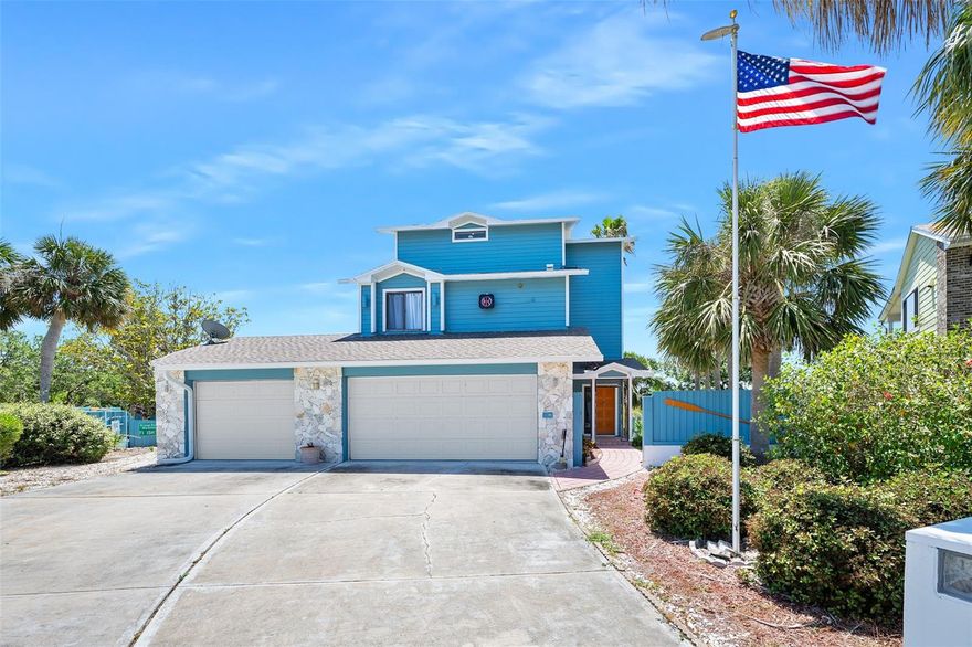Captivating Ponce Inlet beachside home with 3 levels to love and enjoy. Nuzzled in between the Atlantic Ocean and South Peninsula riverfront, this South Peninsula Dr. Neighborhood is one of Ponce Inlet Florida's most sought out real Estate areas. Large 2 Bedroom, 2.1 Bath, Large kitchen with sit down counter and dining room combo on 2nd floor. The walk around Patio & deck area's allows a full view of the Preserve and River to make this a very nice entertainment area for family and friends. Master Bedroom on top floor, has a very large suite, with a jacuzzi and a walk-out deck and patio area, to sit and watch the beautiful Ponce Inlet Sunsets. This home is truly a natures lover dream. 2nd Bedroom makes a Large separate Guest area, ground level with a private, bathroom, bedroom and porch which is located off the 840 Sq ft Garage that has plenty of room for all your cars and toys. Home has some updates.
