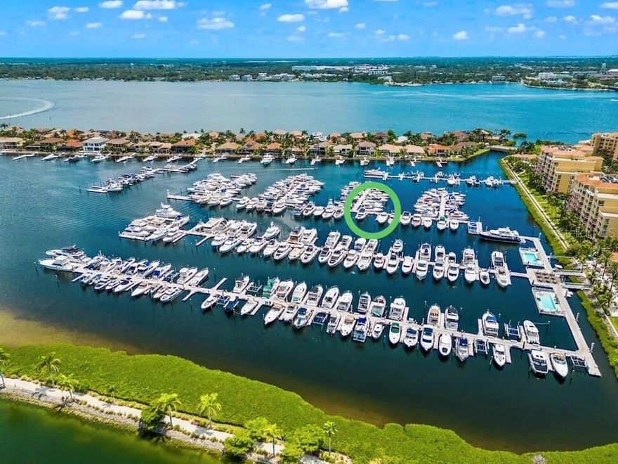 Boat slip S-77 at Riviera Dunes Marina in Palmetto, Florida is a rarely available center dock slip in one of the area's most protected and desirable marinas. Measuring approximately 55' x 18.63' and allowing vessels up to 60', this premium slip offers an ideal home base for your yacht with quick access to the Manatee River, Tampa Bay, Anna Maria Island, Longboat Key, and the Gulf of Mexico. Riviera Dunes Marina is known for its protected harbor and, per seller, has never sustained hurricane damage, including during recent storms. Slip owners enjoy outstanding amenities including gated parking, 50 amp electrical service, cable TV, WiFi, water, pump-out service, HD security cameras, laundry facilities, private bathrooms and showers, a pet walking area, two heated floating pools, tiki bar, and the on-site Blu Mangrove Grill restaurant. Purchased slips may be rented and managed by the owner or marina, and you do not need to own a condo at Riviera Dunes to purchase. Owner financing available, making this a rare opportunity to secure a luxury marina slip on Florida's beautiful Gulf Coast.