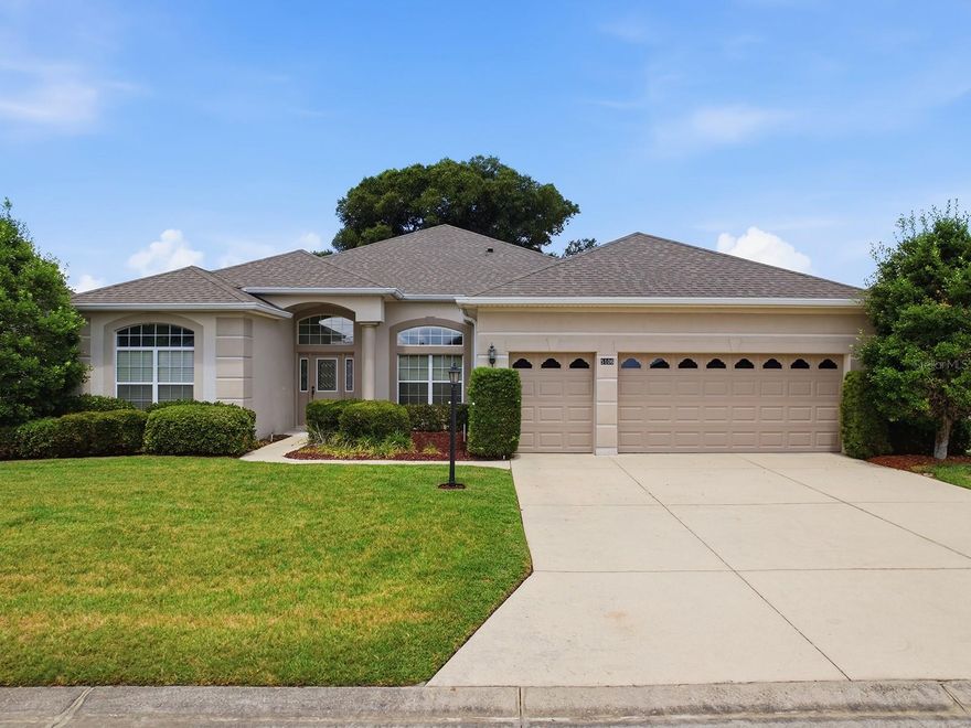 Welcome to 5106 Chanticleer Dr, a rare and extensively expanded custom home located in the highly sought-after Plantation at Leesburg, one of Central Florida’s premier 55+ gated golf communities. Offering 3 bedrooms, 2.5 baths, a versatile flex room, and an impressive 3,112 square feet of living space, this thoughtfully designed residence combines spacious living, quality upgrades, and exceptional functionality rarely found in the community.

From the moment you enter, you’ll appreciate the soaring ceilings, elegant archways, abundant natural light, and oversized living spaces that create an open yet inviting feel throughout the home. The expansive layout offers multiple entertaining and gathering areas, while the split-bedroom floor plan provides privacy and flexibility for guests or multigenerational living. The flex room is ideal for a home office, hobby space, library, or additional guest accommodations.

The kitchen is both spacious and functional, featuring upgraded appliances, abundant cabinetry, generous counter space, and a large center island perfect for cooking and entertaining. The adjacent living areas flow seamlessly to the oversized rear porch through beautiful French doors, creating the ideal indoor-outdoor Florida lifestyle.

Extensive structural upgrades set this home apart, including a garage expansion with an additional 6’ on the right side and 4’ to the front, a 4’ bedroom extension, a fully enclosed 16’x10’ room off the left-side patio with windows, and a massive 30’x10’ rear porch ideal for relaxing or entertaining. Additional custom storage spaces include a 10’x10’ closet with window in the flex room and another 12’x10’ closet in the rear guest room.

The primary suite features upgraded luxury vinyl plank flooring and its own dedicated HVAC system for enhanced comfort and efficiency. Major mechanical updates include a new roof (2021), HVAC system (2021), and hot water heater (2020). The home also features an upgraded oversized gutter and downspout system engineered to meet FBC2001 wind load standards for added durability and peace of mind.

Residents of Plantation at Leesburg enjoy resort-style amenities including two 18-hole championship golf courses, three clubhouses, three heated pools, fitness centers, tennis and pickleball courts, walking trails, fishing lakes, an on-site restaurant, and countless clubs and social activities. Conveniently located near shopping, dining, medical facilities, and the Florida Turnpike, this one-of-a-kind property offers the perfect blend of comfort, flexibility, and active Florida living.