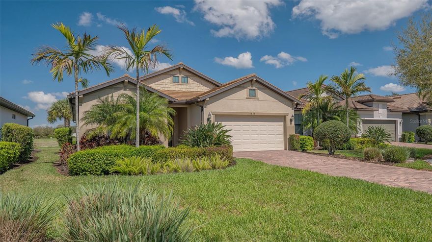 Lakefront Beauty in the maintenance free gated community of Hammock Preserve. This 3-bedroom 2 bath split plan with a den is ready for a new owner! Lovely water views from the living areas and primary bedroom. This open concept living area is enormous with flexible space to live like you do.  The primary bedroom is roomy with great views of the lake. The primary bath has a large walk-in shower with a built-in bench. The walk-in closet and linen closet provide plenty of storage. The kitchen features a large island with room to seat 4 and is open to the great room. Plenty of cabinets and a closet pantry make the kitchen function well.  The spacious screened lanai over looks the lake and fountain. The home has gas for the range, water heater and dryer. The den provides extra space for an office with double doors. The resort style community features a clubhouse, resort pool, fitness center, hot tub, fire pit, tennis, pickleball, dog park and bocce courts. Internet and lawn maintenance are included as well. Don’t miss this opportunity to enhance this home to make it your own. Home inspection, 4 point and wind mitigation are completed for a quick close...