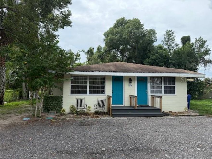 Welcome to an exceptional opportunity in the heart of DeLand! This charming 2-bedroom, 2-bathroom duplex offers comfortable, flexible living in close proximity to downtown amenities and Stetson University. With a thoughtfully designed layout spanning 1,008 sq ft, each unit includes 1 bed and 1 bath—perfect for rental income or extended family living.  Set on a spacious 0.24-acre fenced lot (approximately 65?×?165 ft), the property provides generous outdoor space for privacy, gardening, or recreation.  Built in 1945, this home boasts classic charm with durable block construction and a traditional shingle roof.  This duplex is ideally located—just minutes from bustling downtown DeLand, offering easy walking access to local shops, dining, and much more. Zoning allows for both residential, commercial and potential professional use, adding to its versatility, possibility to add multiple more units on the property.