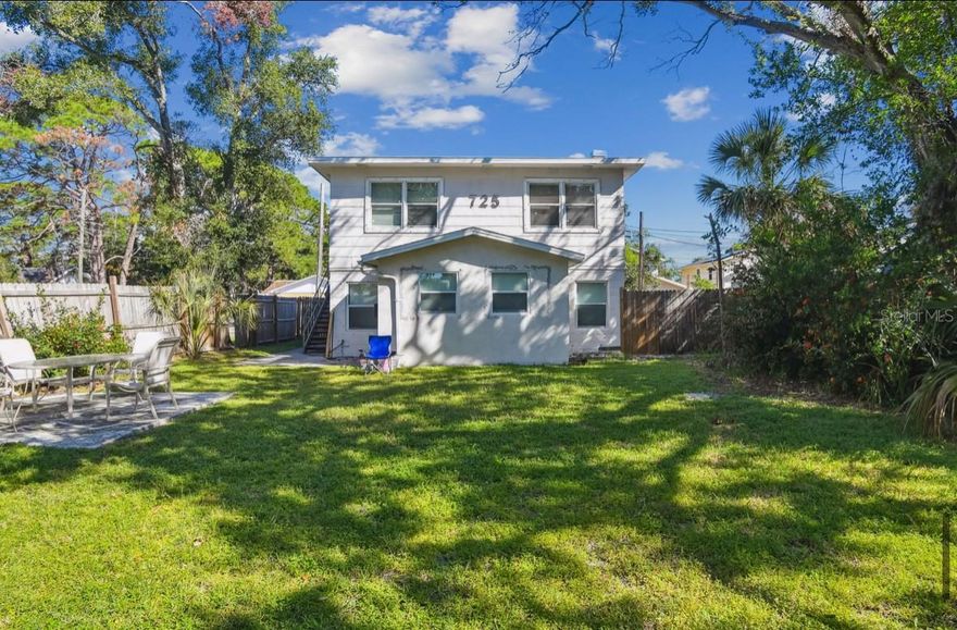 St. Pete Duplex with Income Potential! Live in one unit and lease the other, or enjoy steady cash flow from both. This two-story building features two 2-bedroom, 1-bathroom units (each approx. 750 sq. ft.) that are clean, updated, and cash flowing. 

Renovated in 2015, the property has maintained a strong occupancy rate.
 • Unit A (downstairs): Currently rented for $1,250/month. Laminate wood flooring throughout (except tiled bath), open floor plan with updated kitchen, eat-in area, and living space, plus a versatile den/bonus room.
 • Unit B (upstairs): Rented at $1,450/month. Features a slightly different layout with luxury vinyl flooring in living areas and bedrooms, and tile in the kitchen and bath.

Both units include granite countertops, mini blinds, and stylish ceiling fans. Exterior highlights include new fencing with a welcoming picket fence in the front, offering excellent curb appeal.

Investor Opportunity: Pinellas County Housing currently pays $2,343 per month for a 2-bedroom unit, creating strong potential to increase rental income and add value.

Prime location just off 9th St. S—minutes to Downtown St. Petersburg, Tropicana Field, and the USF Campus. Bartlett Park and the Frank H. Pierce Rec Center are just steps away.
