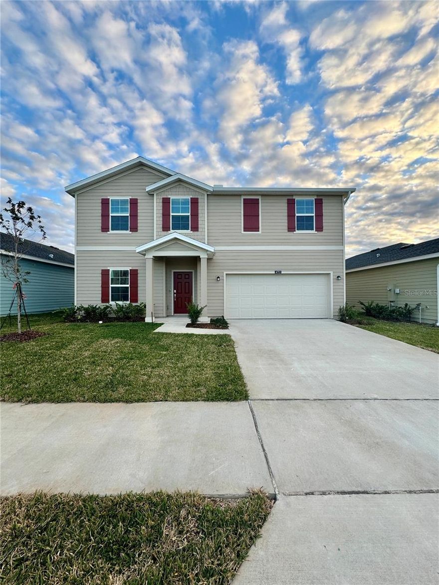 Gorgeous Brand-New Build in Marion Ranch Neighborhood!
Welcome to Marion Ranch, a stunning new development by Lennar that perfectly blends modern living with timeless charm. This two-story home features the highly sought-after BRIO II floor plan, designed for families or anyone looking for extra space, style, and convenience.

Property Highlights
- 5 Spacious Bedrooms 2.5 Baths 2,360 Square Feet
- A Spacious Flex Space for home office and remote work 
- Modern Flooring: Tile in main living areas, cozy carpet in bedrooms. Back Porch with ceiling: Perfect for outdoor living and entertaining.
- Generous Walk-In Closets: Ample storage in every room. Bonus Den: Ideal for a home office, playroom, or study area.
- HOA Includes basic wifi
- Fully Fenced Backyard

Exterior Features

This charming cottage-inspired home boasts horizontal and shake-shingle elements, decorative window shutters, and a classic gable roofline for timeless curb appeal.

Prime Location Nestled in the desirable Marion Ranch neighborhood, this home offers a peaceful lifestyle with convenient access to I-75, making commutes to Orlando, Tampa, or Gainesville effortless.

Top-Rated Schools Nearby

Families will love the proximity to excellent schools within a 20-mile radius:

- Liberty Middle School

- Saddlewood Elementary School

- West Port High School

Lifestyle & Recreation

Enjoy Ocala's natural beauty and recreational opportunities: Sholom Park: Peaceful trails and lush gardens.

Rainbow Springs State Park: Ideal for swimming, canoeing, and nature walks. Ocala National Forest: Perfect for hiking, biking, and camping adventures.

The neighborhood also offers parks, playgrounds, and sports facilities for family fun.

Shopping & Dining Conveniently located near major retailers like Walmart, Aldi, and Publix, and popular dining options like Chili's and Olive Garden.

Community Amenities

Marion Ranch offers incredible planned amenities: Resort-style pool with an open cabana

Clubhouse and fitness center Sports courts and playgrounds

Rental Details:
- First month, last month, and security deposit required upfront.

- Landlord takes care of all repairs and maintenance over $150
- Tenant is responsible for utilities. Landscape is included in HOA. Rent due on the 1st of each month; late fees apply after the 7th.
- Pets welcome with a $300 deposit and $25/month pet rent.
- Minimum credit score of 580 and income verification required at 3X Gross Income.

Don't Wait Act Now! This beautiful new home in Marion Ranch is a rare find and won't last long. Contact us today to schedule a private showing and make this dream home yours!