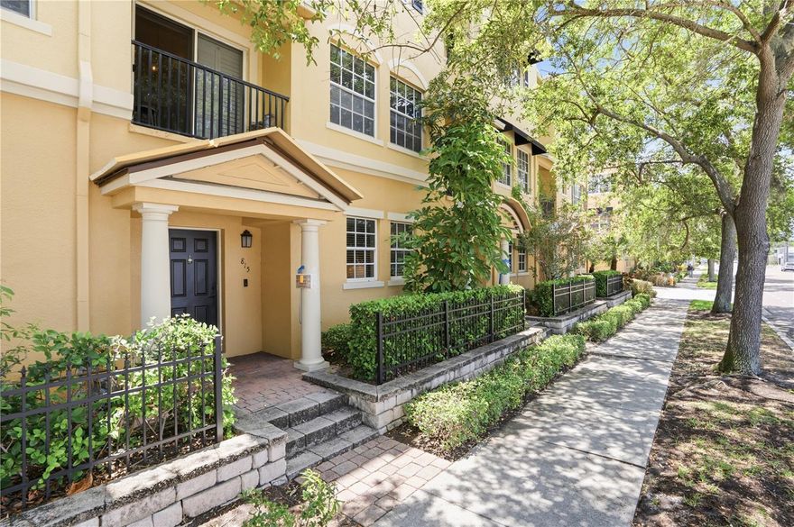 Harbor Oaks Townhome with almost 2,000 sq.ft! The unit has 3 bedrooms PLUS den/office, 3 full baths, and a private 2 car garage. Move right in, because it is offered ALL FURNISHED! The first floor has the entry foyer, den/office and 2 car garage. The second floor has the open living area including the kitchen with island, large living room and dining area that opens to the balcony, 2nd bedroom and guest bath. The third floor has the master bedroom en-suite with dual sink vanity, large shower and separate soaking tub, plus the 3rd bedroom and bath en-suite & Laundry. This beautiful Mediterranean style community offers beautiful landscaping and pool. Only minutes to Downtown Clearwater where $50 million EVO Entertainment is coming (with the world's largest screen!!!) and the entire street is being redeveloped! And minutes to a different direction to the world faunas Clearwater Beach just over the bridge!!!