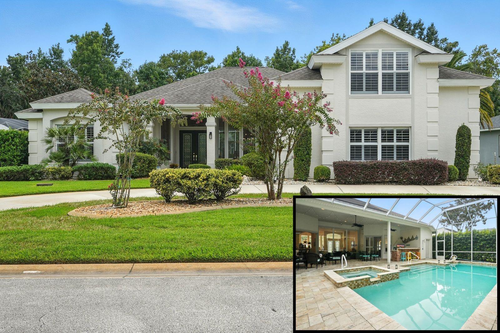 This home is designed for comfort, style, and easy Florida living in the GATED Breakaway Trails community of Ormond Beach!
The moment you step inside, you’re welcomed by gorgeous wood floors that guide you through warm, inviting spaces made for everyday life and special gatherings! Start your morning on the screened-in pool deck, desired beverage in hand, with the sun shining on your saltwater pool and heated spa—a private luxury you can enjoy year-round! Breakfast is easy like Sunday morning in the kitchen or breakfast nook, with plenty of space to cook, eat, and connect with family.
The family room with fireplace is the perfect spot to unwind, while the primary bedroom offers a walk-in closet and spa-inspired bath. The additional 3 first floor bedrooms provide flexibility for guests or a home office, and the upstairs bedroom with private bath is versatile and ready to be a media room, guest suite, or playroom!
Afternoons are made for enjoying Breakaway Trails’ amenities—from the community pool and clubhouse to pickleball, tennis, and walking trails.
Evenings come alive at your own poolside paradise, with the outdoor kitchen, heated spa, and plenty of space for dinner under the stars.
Close to shopping, dining, top-rated schools, local beaches, and just a short drive to Daytona Beach and historic St. Augustine, this home combines location and lifestyle perfectly.
34 Old Bridge Way isn’t just a house—it’s where your Florida days flow with ease, comfort, and sunshine. Schedule your private showing today and start living the Breakaway Trails lifestyle!