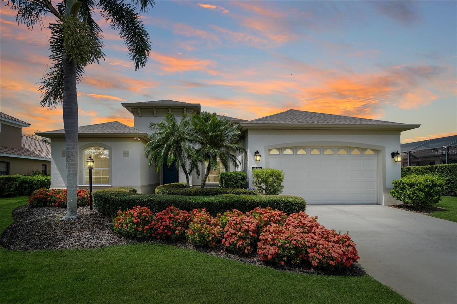 Meticulously maintained and beautifully updated, this stunning Greenbrook Village home offers the perfect blend of comfort, style, and Florida lifestyle living. Featuring a bright, open-concept layout and a thoughtfully designed split floor plan, this residence is move-in ready with high-quality upgrades throughout. A new roof (2024) offers peace of mind, while the screened lanai with southern exposure creates a private backyard retreat. Enjoy the heated saltwater pool and spa, complete with new pool pump, motor, and heater control panel—the perfect setting for year-round relaxation and entertaining. Lush landscaping and attractive curb appeal further enhance this home’s charm, along with a spacious 2-car garage. Inside, the chef’s kitchen has been recently updated with quartz countertops, modern backsplash, a new sink, faucet, garbage disposal, and refrigerator (2024). The home also features new engineered wood and porcelain tile flooring, updated bathroom sinks and faucets, and a 2022 HVAC system—providing both comfort and efficiency. The primary suite includes a spacious en-suite bath, while the additional bedrooms are generously sized and versatile. Whether you're gathering with family, hosting guests, or enjoying quiet evenings at home, this layout delivers functionality and flow. Located in the heart of Lakewood Ranch, Greenbrook Village offers top-rated McNeal Elementary and Nolan Middle School, plus Adventure Park with playgrounds, ball fields, walking trails, dog parks, pickleball/tennis courts, and more. With HOA fees under $10/month, this community provides exceptional value. Conveniently located near Lakewood Ranch Main Street, Waterside Place, and a variety of shopping and dining options, this home is just a short drive to Siesta Key, Anna Maria Island, and Downtown Sarasota. Washer and dryer may be available under a separate bill of sale.