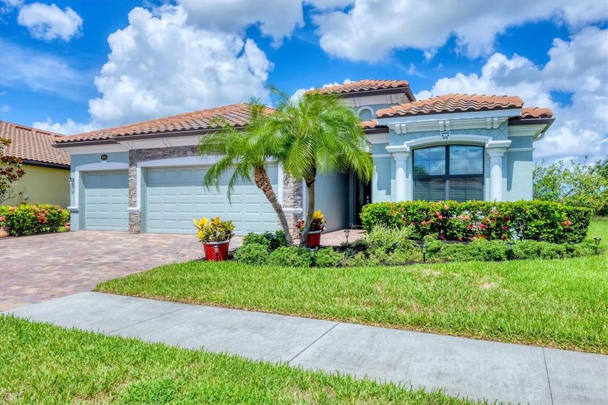 Experience luxurious Florida living in this beautifully designed home in the exclusive community of Gran Paradiso in Wellen Park. The “Princeton II” floor plan (see attached) offers 4 spacious bedrooms, including a deluxe primary room with an en suite bath, huge entertaining open concept living areas, 3 car garage, stone appointed front elevation and so much more! This property glows with so much natural sunlight coming in from the 3 panel sliding doors that lead out to the enormous extended lanai with gorgeous preserve views. Designer updates include a major kitchen renovation with gorgeous quartz countertops and all new appliances, custom molding and architectural beams in the living room and primary suite, both bathrooms have been renovated with Kohler fixtures and on trend tile throughout, beautiful engineered hardwood installed in all bedrooms, new lighting and ceiling fans, professionally upgraded landscaping and new exterior paint.  If that wasn't enough, the owners have installed a new high efficiency variable speed HVAC system and completely rescreened the private lanai.  Additional upgrades include a whole house water softener system, accordion hurricane shutters on all windows and sliders, custom closet organization in the primary bedroom, brand new water heater and overhead garage storage racks. The location of this property can’t be beat. After a short 5 minute walk, you will be able to enjoy all that Gran Paradiso offers morning, noon and night. The luxurious amenities include a beautiful clubhouse, an over-sized resort pool, spa and beach lounging area, meeting rooms, billiards and library, state-of-the-art fitness center, steam room, sauna, tennis & pickleball courts, basketball and playground. Gran Paradiso is conveniently located within the Wellen Park district with access to breathtaking Gulf beaches, historic downtown Venice and all its quaint shopping & restaurants, the new Atlanta Braves spring training stadium and campus as well as quick access to I-75. Don’t miss your chance to become a member of this thriving community. Book your showing today…….this one won’t last long!
***Home comes partially furnished. All contents present remain***