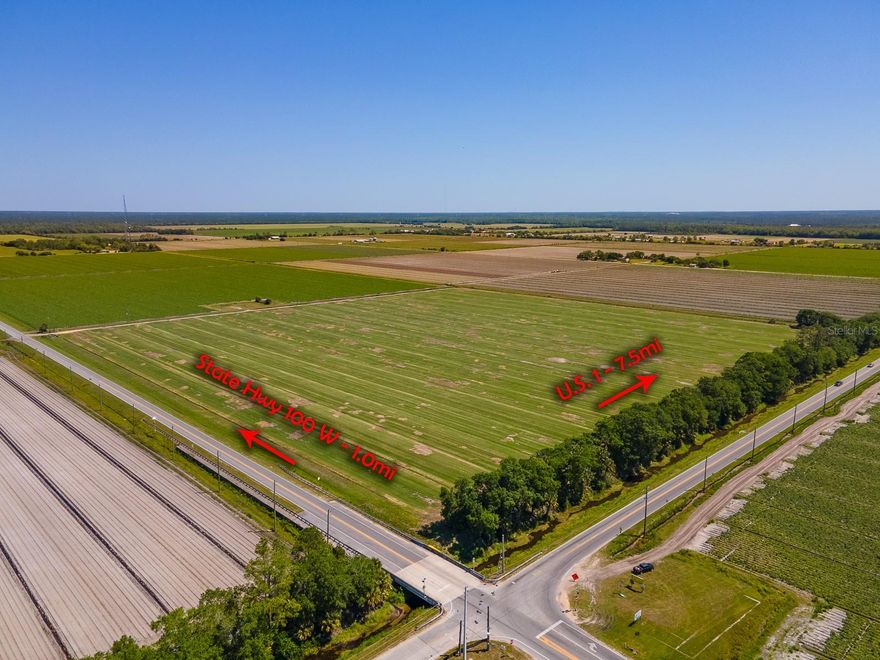 Prime Commercial Property in growth path. 40+- ACRE COMMERCIAL CORNER LOT IN BUNNELL, ZONING IN PLACE, AT CORNER (with Red Light) OF CR-305 & CR-302. B-1 BUSINESS-COMMERCIAL ZONING. GREAT possibilities! Area has solid plans for growth. 1 mile south of State Road 100. 7.5 miles to US 1 in Bunnell, 11.25 miles to I-95. 15 miles to the beach, as the crow flies.  Permitted use is any retail business or commercial use. Establishment uses include, convenience store, storage units, restaurants, day care centers, barber shop, salon services, vehicle sales lots. Mixed use zoning allowed too. No processing of products from raw materials. See attachment for full list of permitted uses and regulations. A great opportunity.