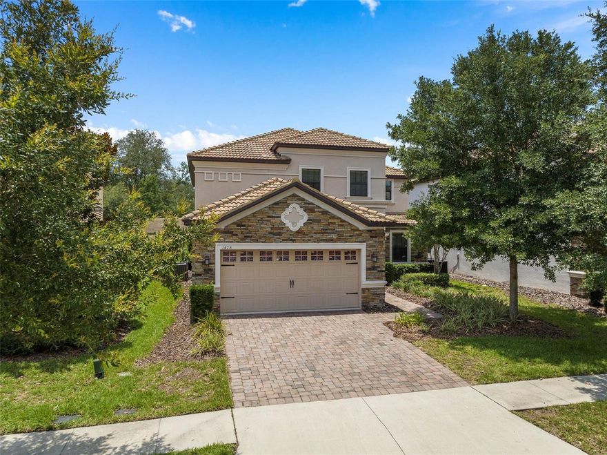 5-bedroom, 4.5-bath fully furnished pool home located in the highly sought-after Champions Gate resort community. This two-story property offers a spacious open layout with a large kitchen featuring granite countertops, stainless steel appliances, and ample cabinetry, flowing into the main living and dining areas. The converted garage functions as a game room. The primary suite and additional bedrooms are thoughtfully distributed, with multiple en-suite options for convenience. Enjoy a private heated pool and screened patio with no rear neighbors, providing added privacy. Zoned for short-term rentals with access to resort-style amenities including clubhouse, fitness center, pools, lazy river, sports courts, and more. Ideal as a primary residence, vacation home, or income-producing investment.