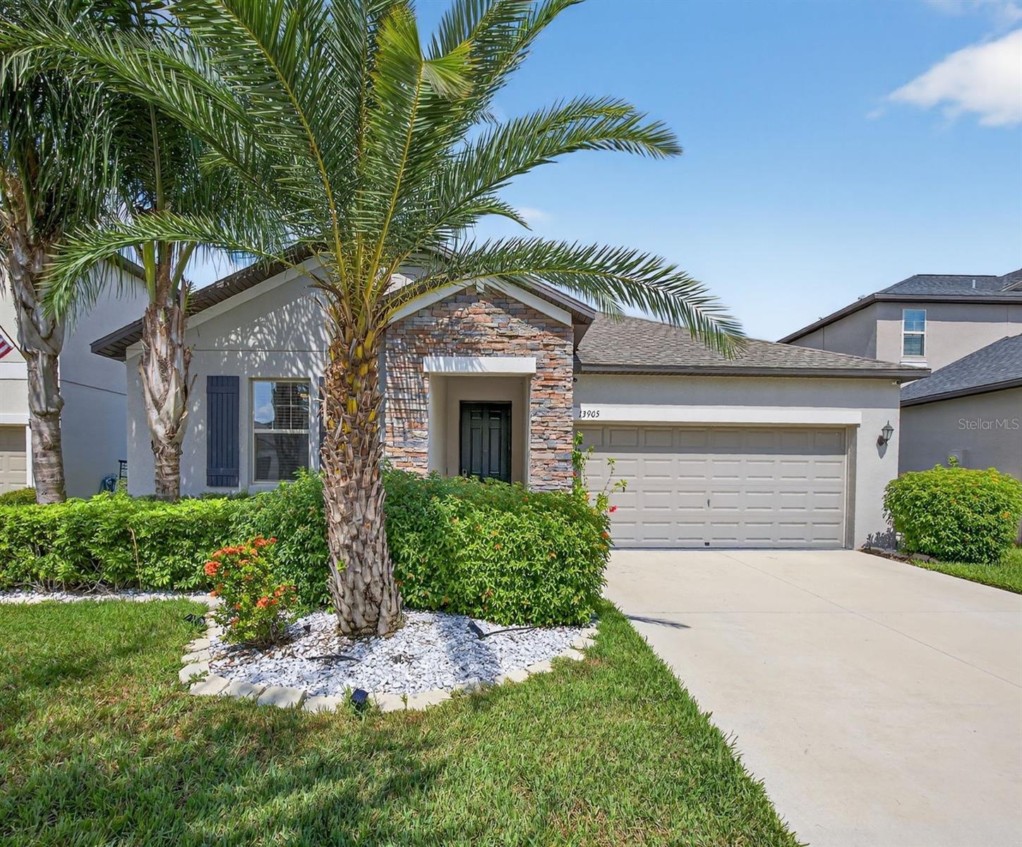 “SELLER OFFERING ASSISTANCE with BUYER'S CLOSING COSTS!”. Welcome to The Oaks at Shady Creek, where this stunning 2019-built home offers 4 bedrooms, 3 bathrooms, and over 2,000 sq. ft. of thoughtfully designed living space. Step into the elegant foyer with tray ceilings and immediately feel at home. The open-concept layout is complemented by neutral tile flooring throughout, fresh interior paint, and strategically placed recessed lighting for a bright and modern feel. The kitchen is a true centerpiece, featuring newer stainless steel appliances (including a touch screen refrigerator), granite countertops, a spacious pantry, and ample cabinetry perfect for cooking and entertaining. It seamlessly flows into the dining and living areas, filled with natural light. This split floor plan provides excellent flexibility and privacy. Two secondary bedrooms at the front share a generous bathroom with dual sinks, while a third bedroom perfect for a home office or den has its own hallway and full bath, ideal for guests. The primary suite, tucked away at the rear of the home, boasts tray ceilings, a huge walk-in closet, and a spa like bathroom with dual vanities, a soaking tub, and a tiled stand-up shower. Additional features include a drop zone entry from the garage, a WATER SOFTNER SYSTEM, irrigation system, Security System for added peace of mind, fully fenced backyard added in 2021, HURRICANE SHUTTERS, New HVAC Motor and several TV Mounts Included. Enjoy Florida living on the screened-in, pavered lanai with peaceful pond views and no rear neighbors. LAWN MAINTENANCE INCLUDED, giving you more time to enjoy resort-style amenities like the sparkling pool, hot tub, fitness center, basketball court, and community park.
Don’t wait, schedule your private showing today!