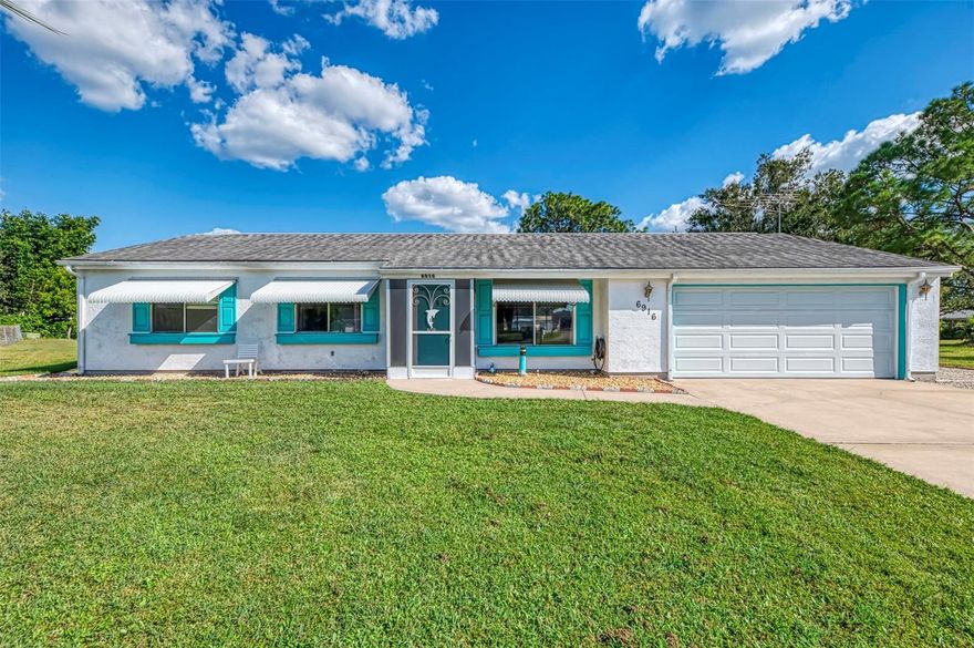 Beautifully updated home on a quiet cul-de-sac in North Port, FL! Located in the desirable Jockey Club community, this 3-bedroom, 2-bath, 2-car garage home offers a wonderful mix of charm, comfort, and practical upgrades. Enjoy low HOA fees with access to a clubhouse, pool, tennis court, and more—all in a peaceful setting that feels tucked away yet close to everything North Port has to offer. Sitting on a pie-shaped oversized lot, this home provides extra space and privacy. There’s even an additional side parking area—perfect for an RV, boat, or other toys—and a large shed for extra storage. The yard has been completely cleared and ready for your personal touch, offering room for gardening, entertaining, or simply relaxing in your own outdoor retreat. Step inside to find coastal-inspired paint colors that create a bright, cheerful atmosphere throughout. The open living and dining area flows effortlessly into the kitchen, which features solid stone countertops with bits of sea glass, soft-close wood cabinetry, recessed lighting, and appliances only four years old. The bonus room adds flexibility for a hobby space, den, or office—whatever suits your lifestyle. Both bathrooms are tastefully designed, with the primary bath offering a walk-in shower and the guest bath featuring a tub/shower combo. The indoor laundry area is conveniently tucked away in a storage closet for a clean, uncluttered look. Flooring throughout is laminate for easy maintenance, with tile in both bathrooms. Step into the screened lanai with vinyl windows, making it a year-round space to enjoy the Florida sunshine. There’s also a screened front porch that allows a pleasant cross-breeze during cooler months. This home has been meticulously maintained with big-ticket updates already done for you: Roof (2018), New AC (2024) with all new ductwork and a 12-year parts and labor warranty, Replaced electric panel (2020) with updated outlets and plugs, New hurricane-rated garage door, Metal clamshells over windows that double as awnings and hurricane protection, City water and sewer with an under-sink reverse osmosis system, Partially furnished for added convenience. The garage offers extensive built-in cabinetry along all walls while still leaving room to park your car. This North Port gem combines comfort, quality, and peace of mind in one incredible package. With thoughtful upgrades, a spacious layout, and access to community amenities, this home truly stands out. Schedule your private showing today and see all that this beautiful property has to offer!
