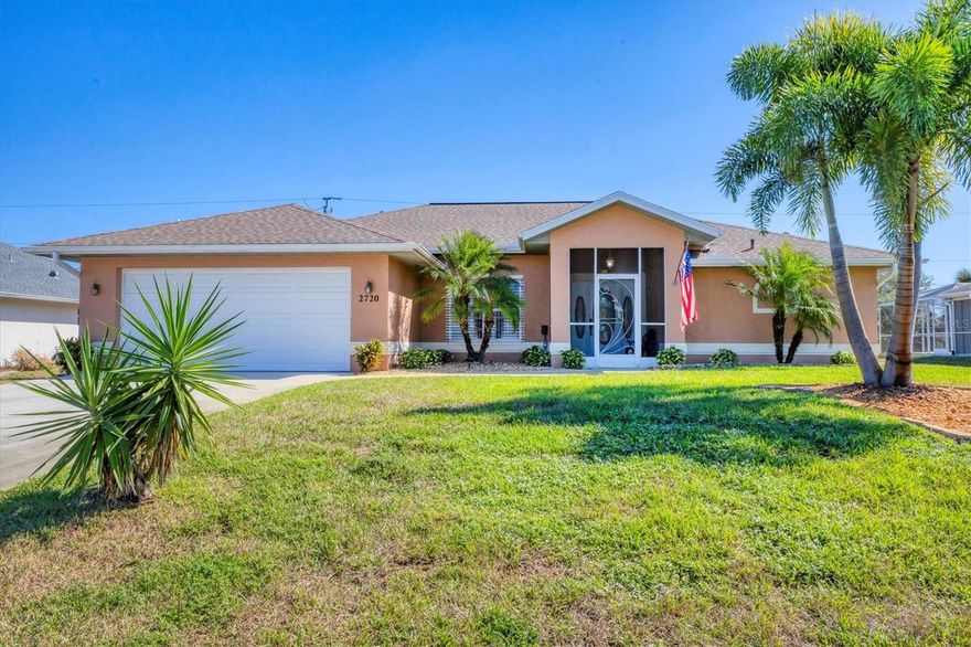 A lovingly maintained 3-bedroom 2-bathroom home in North Port just minutes from Wellen Park activities and shopping without all the fees.  Being in an X flood zone will help with insurance costs since this is one of the lowest risk flood zones in Florida and you also have Lexan hurricane shutters for protection on all the windows. You will also benefit from the major items having already been replaced: the roof was replaced in 2021, HVAC in 2018 and the exterior was painted in 2024. The kitchen is white with stainless steel appliances that have been updated: refrigerator 2020, dishwasher 2021, and range and microwave in 2024. The home has public water and sewer and there is a reverse osmosis system in the kitchen for really delicious water. There is hard surface flooring throughout except the primary and 2nd bedrooms. The sellers recently installed Luxury Vinyl Plank flooring in the living room, dining room and kitchen. The large lot is just under a quarter of an acre with plenty of room for pets and toys in the backyard. The front porch is screened as well as the back lanai, so you can leave your doors wide open when the weather allows. You should see this property today to get a total feeling for the benefits it offers.