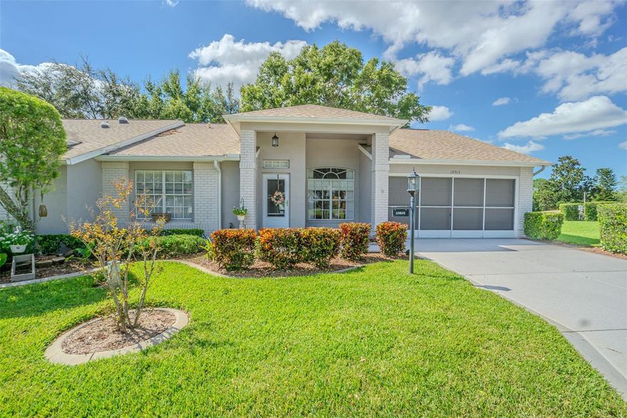 Beautiful Golf Course Villa in Heritage Pines – Fully Furnished & Move-In Ready!

Immaculate end-unit villa located on the 6th hole of the Heritage Pines Golf Course. This spacious home offers a 2-car garage plus convenient cul-de-sac guest parking. Sold completely furnished and in exceptional condition, it’s one of the larger floor plans available.

Enjoy an open, dine-in kitchen adjoining a comfortable family room—both with stunning golf course views. The dining area easily accommodates an 8-person table and flows seamlessly into the living room for easy entertaining.

The primary suite overlooks the golf course and features a large walk-in closet and private bath with a walk-in shower. The guest bedroom offers plenty of space for two twin beds or a queen/king setup, with a second full bath nearby.

The laundry room is well-equipped with Maytag appliances, a utility sink, and upper cabinetry. Ceiling fans are found throughout—in both bedrooms, the den, and the living room. The screened lanai opens wide to the main living area through double sliding glass doors, offering a perfect place to relax and enjoy the view.

The HOA covers lawn maintenance, cable, internet, and pest control—ideal for a low-maintenance “lock-and-leave” lifestyle. Heritage Pines is a premier 55+ gated community with 24-hour security, an active country club, heated pool, tennis and pickleball courts, and an on-site restaurant offering weekly features and events.

Furniture inventory, survey, and all home-related documents are available for review. Bonus- this 6th hole is the only one where you can see golfers tee of and putt!