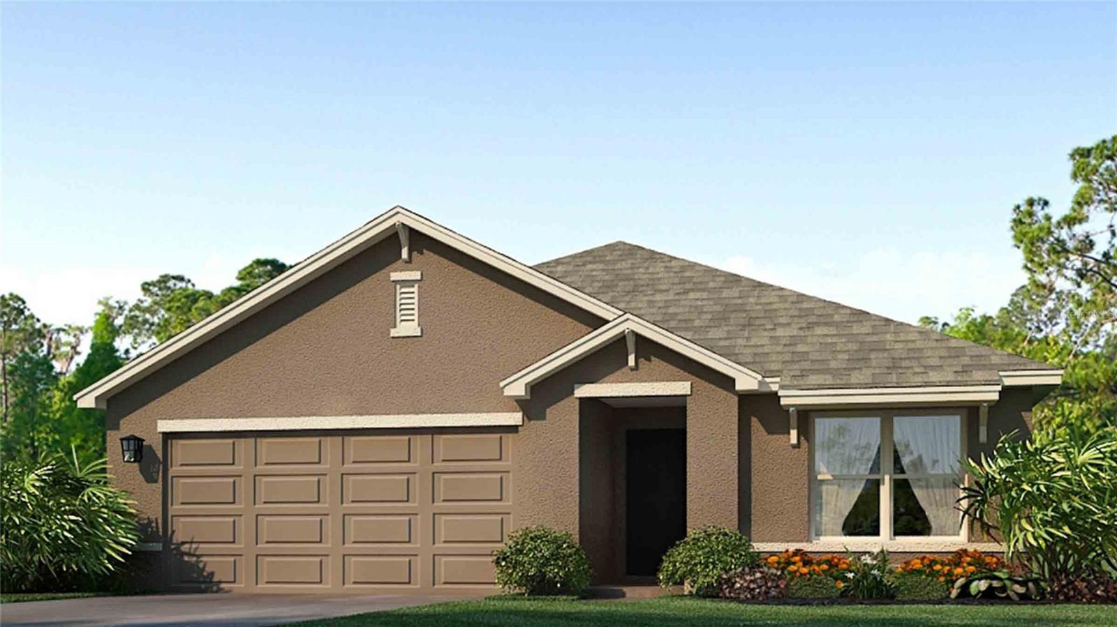 Under Construction. ALL CLOSING COSTS PAID, PAY & SPECIAL INTEREST RATES WITH OUR PREFERRED LENDER NOW UNTIL SEPTEMBER 28TH. This all concrete block constructed, one-story layout optimizes living space with an open concept kitchen overlooking the living area, dining room, and covered lanai. The well-appointed kitchen comes with all appliances, including refrigerator, built-in dishwasher, electric range, and microwave. The owner's suite, located at the back of the home for privacy, has an ensuite bathroom. Two additional bedrooms share a second bathroom. The laundry room comes equipped with included washer and dryer. Pictures, photographs, colors, features, and sizes are for illustration purposes only and will vary from the homes as built. Home and community information including pricing, included features, terms, availability and amenities are subject to change and prior sale at any time without notice or obligation.