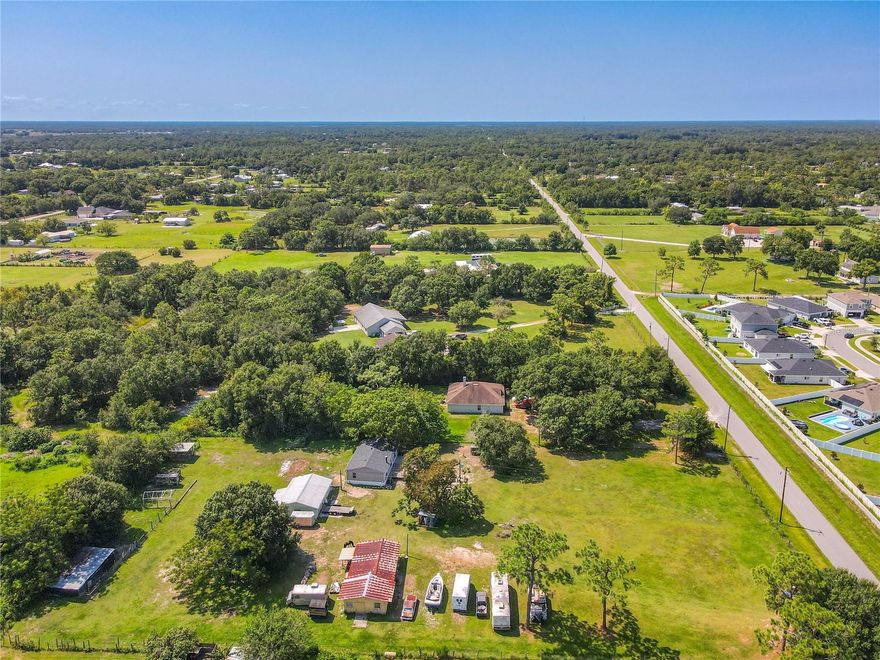 LOOKING FOR A QUIET COUNTRY LIVING AREA? Bring on the ANIMALS, BOATS, ATVs, Extra VEHICLES, TRAILERS, TRACTORS, CAMPERS – Have a place for them ALL HERE! This beautiful home features three bedrooms and two full bathrooms with a nice front deck (32x16) which is handicap accessible. The roof and AC unit were replaced in 2021—water filtered system for the entire house, No HOA, the nearby access road SR417, US-192.