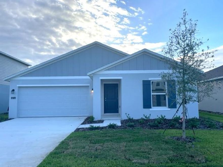 Brand new everything! New construction home ready for tenants - be the first to live here! Home features include an open floor plan. Kitchen with stainless steel appliances and island counter with eat in bar. Open dining and family room space. Slider doors lead to rear open patio. Primary suite with a walk in closet and large shower stall in bathroom. Two additional bedrooms, a hall bathroom with tub/shower combo. Inside laundry with washer and dryer present for tenant convenience. 2 car garage with door opener. Community features include a clubhouse, swimming pool, playground, and picnic area.** See realtor remarks for application instructions. HOA Fees, rules and regulations, home square footage, and lot sizes should be independently verified. Tenants are solely responsible for the cost of obtaining gate passes, amenity passes, and mailbox keys.Owner will manage property themselves following the leasing process.