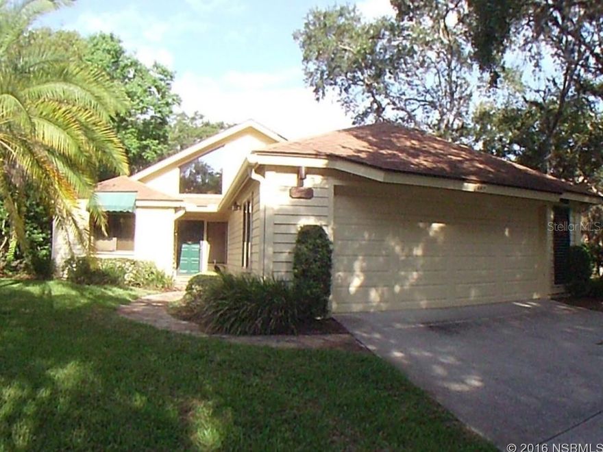 Under contract taking backups. Beautiful Carnoustie model in the St. Andrews area of Sugar Mill.  This two bedroom - two bath with den that could be used as a third bedroom has a spacious kitchen with many cabinets and an eat-in area.  There is a formal dining room and large enclosed porch under heat and air.  Large over sized two car garage with a central vacuum system.  Interior laundry room with washer/dryer included. Sugar Mill CC has three nine hole courses in immaculate condition, a beautiful clubhouse with excellent dining, great fitness facility , and four har-true tennis courts.   St. Andrews HOA includes painting exterior of home every six years, lawn maintenance for entire yard, trimming shrubs, mulching twice per year, maintenance of common grounds, heated pool, bathhouse, and private roads.  Sugar Mill HOA includes 24/7 security and maintenance of common grounds throughout entire Community. ;Water: City