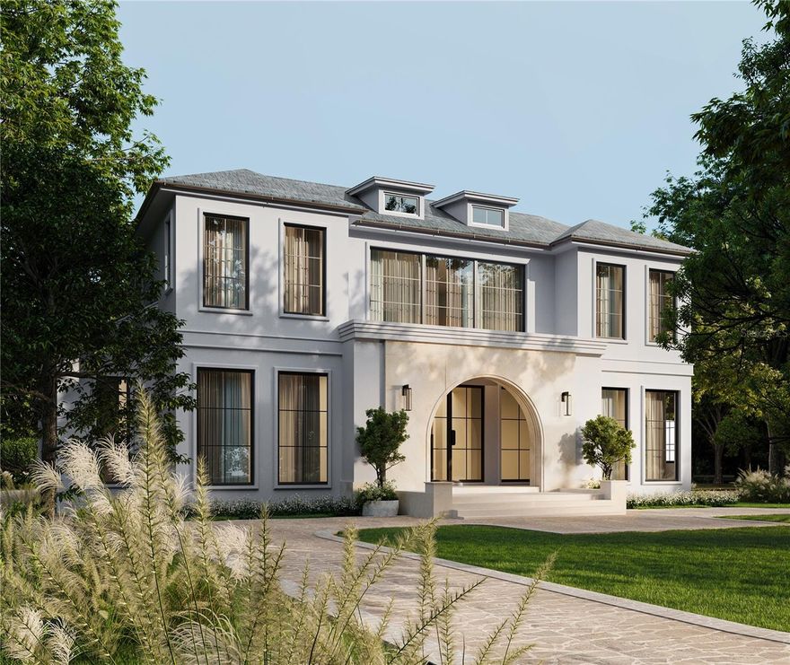 Under Construction. Just steps from the boutiques and fine dining of Park Avenue, this brand-new bespoke estate by acclaimed builder Vimaro Homes delivers a rare combination of architectural sophistication and thoughtful design. Perfectly positioned on an oversized 0.34-acre lot, the residence encompasses over 5,200 square feet of refined living space, crafted with the finest materials and an unrelenting attention to detail. From the moment you enter, the home radiates a sense of modern elegance. Wide-plank herringbone wood floors flow through expansive interiors, complemented by soaring ceilings, oversized windows, and meticulous millwork. At the heart of the residence, the chef’s kitchen is both a showpiece and a culinary sanctuary, featuring quartz countertops, an oversized waterfall island, custom cabinetry, and a discreet dirty kitchen ideal for entertaining on a grand scale. Top-of-the-line appliances complete the space, ensuring performance that meets the standards of even the most discerning chef. The primary suite is a private retreat designed for serenity. This expansive sanctuary boasts a boutique-style walk-in closet with custom built-ins, while the spa-inspired bath offers a freestanding soaking tub, oversized walk-in shower, and dual vanities framed by designer lighting and finishes. Equally impressive are the outdoor living spaces making this residence a true entertainer’s dream. A covered lanai with a fully equipped summer kitchen sets the stage for alfresco dining, while the sparkling pool and spa create the centerpiece for relaxation. A sunken fire pit lounge provides the perfect evening gathering space, all surrounded by a lush, expansive backyard designed for both privacy and leisure. Additional highlights include ensuite bathrooms in every bedroom, a dedicated home office, an exquisite spiral staircase, and an impressive double entry driveway. This is not just a home, it is a statement of timeless design and elevated living, where every element has been curated to create an unrivaled lifestyle experience in the heart of Winter Park.