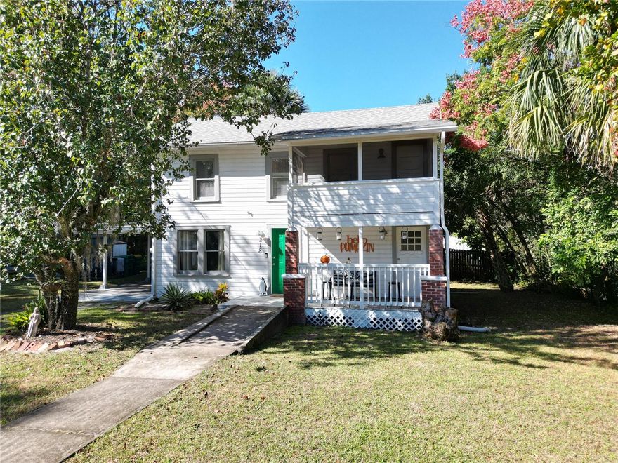 DELAND: Seller Motivated!! Nestled within the charming historic district of DeLand, this 3-bedroom, 2-bathroom home offers a timeless blend of classic elegance and modern comfort. Step inside, and you'll notice the merge of old-world charm with contemporary luxury. The kitchen is a true highlight which includes built in shelving, stainless steel appliances and new quartz countertops that not only provide a stylish cooking space, but also ensure practicality and durability. The main floor offers a full bath off the living room and built-in shelves that
add character to the space and provides functionality. As you make your way to the upper floor, you'll discover three cozy bedrooms,
with the primary bedroom boasting a private upstairs balcony. This charming balcony is the perfect spot to unwind with a book,
morning & evening sips or just enjoying the fresh air. Outside, the property has been thoughtfully spread out with a new deck and
patio in the backyard offering an ideal setting for outdoor gatherings.  A storage shed and a newer roof are additional key features. One of
the most enchanting features of this home is its location in DeLand's historic district. This area is renowned for its vibrant culture,
boutique shopping, delectable dining options, and a calendar filled with exciting weekend events. It truly represents the best of both
worlds, blending the past and present seamlessly.  Call to schedule your private tour today before it's too late!