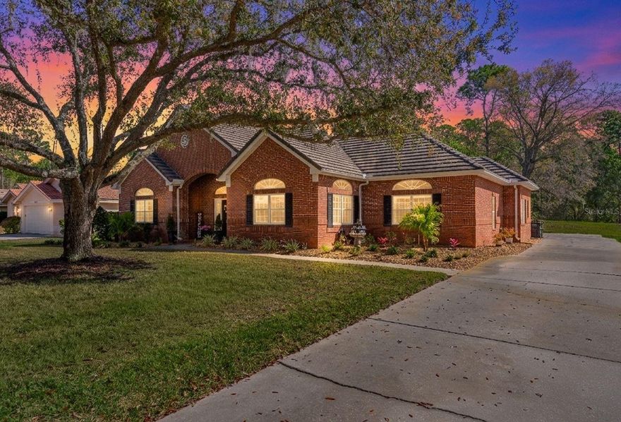 Welcome to this beautifully remodeled brick estate nestled on a large private lot with serene, uninterrupted conservation views in the highly sought-after East Lake Woodlands community. Blending comfort, elegance, and modern updates, this exceptional home offers a spacious open-concept layout designed for both everyday living and effortless entertaining. Inside, you’ll find three generous bedrooms, two updated bathrooms, and a versatile bonus room that can easily serve as a fourth bedroom, private office, or den. Gorgeous engineered hardwood floors run throughout the home, complemented by new elegant plantation shutters and abundant natural light. The heart of the home is the stunning chef’s kitchen, featuring newer stainless steel appliances including a gas stove, beautifully updated cabinetry with ample storage, premium quartz countertops, and a farmhouse sink. A spacious breakfast bar offers plenty of seating, making it the perfect gathering place for family and friends. The kitchen flows seamlessly into the dining area and the bright family room, where large sliding glass doors open to the screened lanai and pool area. The primary suite provides a peaceful retreat, complete with recessed lighting and a beautifully renovated spa-inspired bathroom featuring a modern soaking tub, oversized walk-in shower, dual vanities, and a private water closet. Step outside to your own private backyard oasis. The sparkling saltwater pool features newer equipment and a high-efficiency heater, creating the ideal setting for year-round relaxation or lively poolside gatherings. The outdoor space is enhanced by a beautifully designed patio, LED lighting, lush landscaping, low-maintenance turf, and a fenced area perfect for pets. Additional highlights include an indoor laundry room with custom cabinetry and a farmhouse sink, recently painted interior, and a spacious two-car garage. Located in a premier gated golf community with an award-winning golf course and clubhouse, residents enjoy convenient access to dining, shopping, and entertainment. Plus, you're just a short 15-minute drive from some of Florida’s most beautiful beaches and approximately 30 minutes from Tampa International Airport. This exceptional East Lake Woodlands residence offers the perfect balance of luxury, privacy, and location.