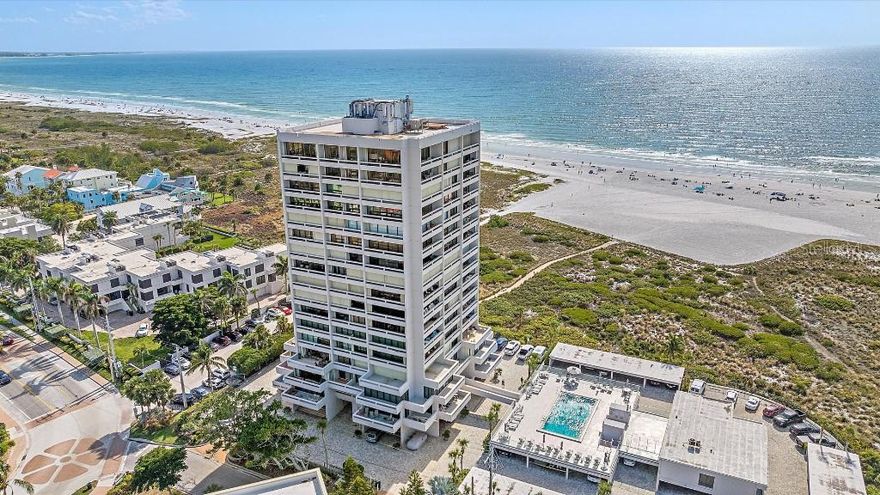 This fully updated spacious and open condominium located on Siesta Key boasts incredible views of the Gulf of America and Siesta Key Village. Enjoy them one of your three private balconies! An abundance of bright natural light flows throughout the unit. With its private beach access, pool area, common area, and close proximity to the Siesta Key Village, this unit offers an abundance of lifestyle.