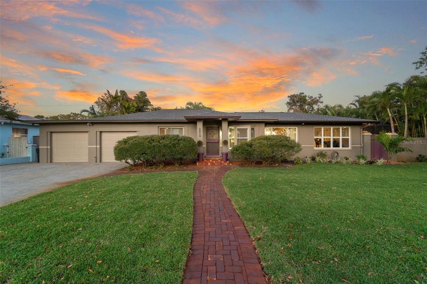 Jump at the chance to own this ENTERTAINER'S DREAM in the heart of Gulfport!  This beautifully updated 3 bedroom, 2 bath POOL home sits on 2 lots and includes an oversized 2 car garage - a rarity in the Gulfport Marina District.  With almost 2100 sq ft of living space, this home blends modern comfort with classic Florida character including 2 flex rooms that can be used for additional family rooms, bedroom, artist studio space ,work from home office or game room.  Step into the backyard and feel like you've entered a private resort.  A sparkling screened-in heated and chilled pool is a showstopper, surrounded by lush tropical landscaping, fountains, and swaying palms, creating a tranquil oasis perfect for year-round enjoyment.  There's ample space for outdoor dining, lounging, and hosting gatherings, all protected by a huge, screened enclosure that keeps the outdoors enjoyable and bug-free.  Whether you're entertaining a crowd, enjoying quiet mornings by the pool, or unwind after a day at the beach, this backyard is designed for pure relaxation and fun.  The primary suite offers a serene retreat, while two additional bedrooms provide flexible space for family and guests.  Many updates include a 2020 roof, 2025 HVAC,  gorgeous porcelain tile, renovated hall bath, and motorized window treatments.  This oasis is located one block off the Gulfport Marina and conveniently situated a few blocks from the vibrant waterfront district, shopping, dining, and our best Gulf beaches and a short 20min drive from our bustling DTSP offering entertainment venues, bars, and restaurants, this home truly has it all!  Call for your private showing today!  All information is deemed accurate but should be verified and is not warranted.