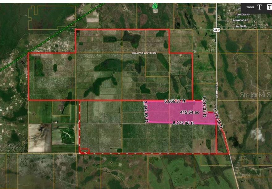 Presenting a rare opportunity to acquire between 40 and 5,000 contiguous acres in the flourishing Orlando suburbs of St. Cloud, perfectly positioned near the intersection of HWY 441 and 192. This exceptional property is located at the juncture of Holopaw Groves Road and Golden Citrus Road, offering strategic advantages for business development or large-scale investment projects.

 

For Survey and Phase-1



 

Strategic Location & Superior Accessibility Nestled in central Florida, the property benefits from natural protection against coastal hurricanes and extreme weather, ensuring secure and stable operations year-round. With an impressive 3,750 feet of direct frontage on Highway 441 and immediate access to Highway 192, owners enjoy rapid connectivity to Orlando, major business districts, and essential transportation corridors. Business-Focused Features

 Orlando Metro Advantage: Located within one of the nation’s fastest-growing tech hubs, offering access to a highly skilled workforce, renowned colleges, and a robust, innovation-driven business ecosystem.

 

• Power Infrastructure: The site is traversed by a 230 kV high-voltage power transmission line, providing scalable, reliable, and redundant electricity—ideal for hyperscale data center and mission-critical operations. • Utility Reliability: An Orlando Utilities substation adjacent to the property ensures best-in-class power reliability, rapid interconnection, and capacity for multi-megawatt deployments. Exceptional Site Advantages

• Flood Protection: Elevated at 80 feet above sea level, the property offers superior flood protection, reduced insurance costs, and minimized operational risks for uninterrupted business activities.

• Scalability: Flexible parcel sizes from 40 to 5,000 acres accommodate a range of uses, from agriculture operations, warehouses, data center campuses to industrial, logistics. This is a unique opportunity to secure a substantial footprint in central Florida’s thriving Orlando region, with unmatched infrastructure, connectivity, and resilience.