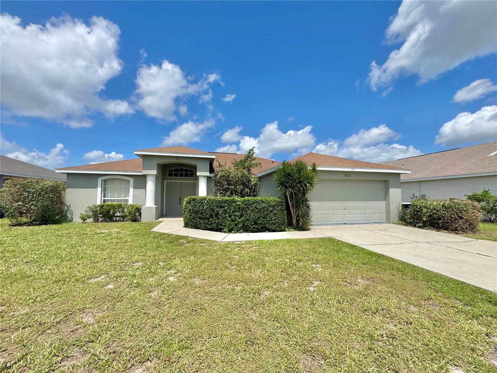 Welcome to Coventry Cove, this inviting home offers a versatile layout with plenty of space for everyday living! Enjoy a spacious great room that wraps around to the kitchen with dinette area and a formal dining room. A bonus room off the foyer entrance provides the ideal space for a home office, playroom, or flex space to suit your needs. The split-bedroom floor plan ensures added privacy, with the primary suite located off the kitchen. The primary suite features dual sinks, tile walk-in shower, relaxing garden tub, private water closet, and a generous walk-in closet. Two additional bedrooms are located on the opposite side of the home with a shared full bath. Step outside to the 8x11 screened-in lanai overlooking a nicely sized backyard—great for enjoying Florida evenings. Additional features include an interior laundry area with washer/dryer hookups and storage closets. Conveniently situated near Publix, shopping, dining, and just minutes from the Polk Parkway for an easy commute! Move in today!
