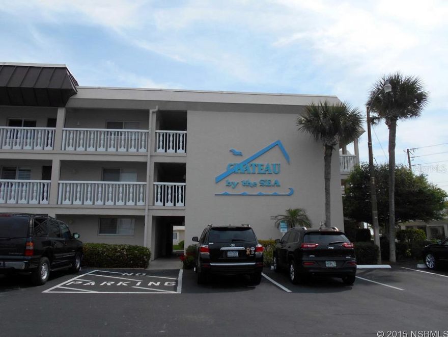 Direct ocean front condo in popular Chateau-by-the-Sea, located next to no drive beach. This furnished 2 bedroom/2 bath top floor condo home has ocean views from every room. Southern exposure from balcony. Excellent condition. Easy to show. ;Water: City