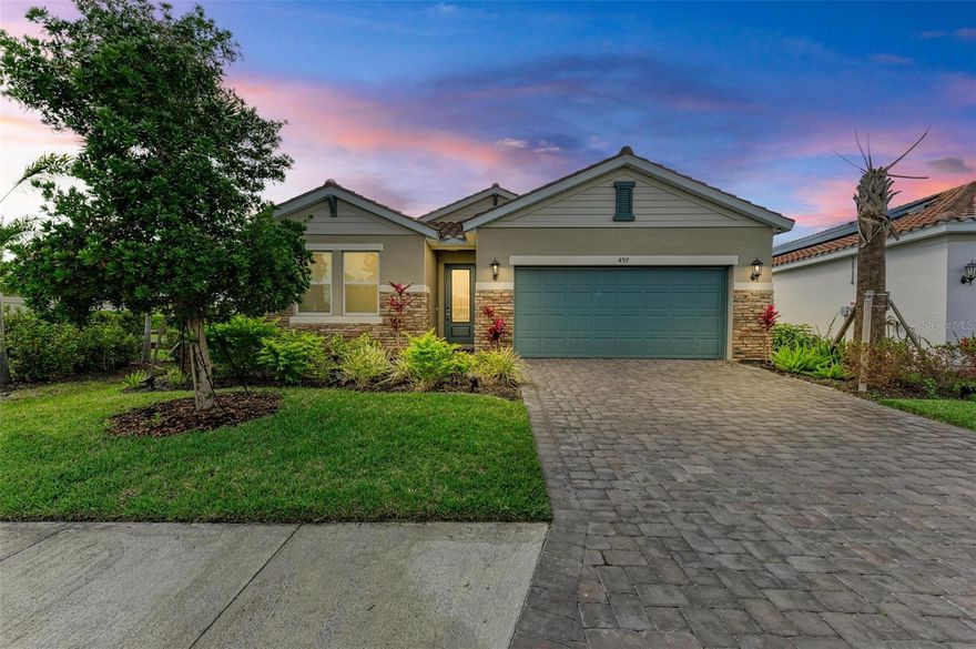 Welcome to your dream home in the gated community of Venice Woodlands! This meticulously maintained 3-bedroom, 3-bath POMELO model with a flex room (optional 4th bedroom) combines luxury, convenience, and tranquil water views.

Situated on a premium lot with over $48K in upgrades, this home features luxury vinyl plank flooring, an open-concept layout, and a chef’s kitchen with quartz countertops, solid wood cabinetry, upgraded stainless steel appliances, custom backsplash, and a large entertaining island.

The primary suite offers peaceful water views, a spacious walk-in closet , and a spa-style bath with a glass-enclosed shower. A secondary bedroom with its own private bath provides the perfect setup for guests or multi-generational living, while a third bedroom and full hall bath add comfort and versatility.

Enjoy low-maintenance living with HOA-covered lawn care and irrigation. The spacious backyard offers room to relax or play, and fencing is permitted with ARC approval.

Venice Woodlands residents enjoy resort-style amenities, including a clubhouse, fitness center, pool, pickleball and bocce courts, and scenic walking areas surrounded by lakes and natural preserves.

Ideally located just minutes from Sarasota Memorial’s new hospital, I-75, downtown Venice, and Gulf Coast beaches, this energy-efficient Meritage home delivers comfort, quality, and the perfect Florida lifestyle.

Schedule your private showing today and experience Venice Woodlands living at its best!