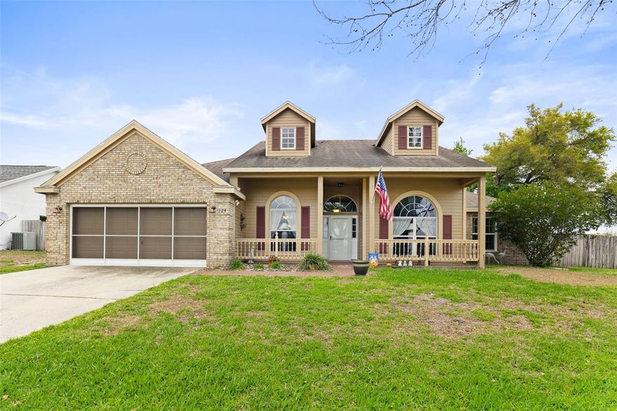 SOLAR SAVINGS, private SCREENED POOL, and a spacious .27 ACRE CORNER LOT set the tone for this beautifully maintained single-story home in the Hidden Lake Estates of Groveland! Major updates provide peace of mind and efficiency, including a NEW A/C (2024), NEW POOL HEATER (2024), NEW POOL PUMP (2022), and ROOF (2019). The home also features SOLAR PANELS that will be OWNED AT CLOSING, delivering low electric bills averaging around $100 per month. Inside, LUXURY VINYL PLANK flooring runs throughout the home, creating a clean, cohesive look that is both stylish and durable. Set on a generous fully fenced corner lot, the property offers space, privacy, and fabulous outdoor living. The backyard is centered around a PebbleTec finished pool with a full screen enclosure, complemented by a large COVERED LANAI that is perfect for relaxing in the shade or hosting gatherings year-round. The SPLIT BEDROOM FLOOR PLAN offers privacy and functionality for all, with formal living and dining spaces at the front of the home and a comfortable family room at the center. The spacious kitchen overlooks both the family room and a light-filled breakfast nook with views of the pool, and features a center ISLAND, breakfast bar, STAINLESS STEEL APPLIANCES, pantry storage, and abundant cabinet and counter space – making it ideal for everyday living or entertaining! Your PRIMARY SUITE is privately positioned on one side of the home, offering a WALK-IN CLOSET and a well-appointed en-suite bath with dual/split vanities, soaking tub, separate shower, and nice natural light. Two secondary bedrooms are located on the opposite side of the home and share a full bath that also serves as a pool bath with exterior access. A large laundry room with an additional half bath adds convenience and flexibility to the floor plan. Located just north of SR 50, Hidden Lake Estates offers a LOW HOA and quick access to downtown Clermont, shopping, dining, area lakes, parks, and playgrounds, while still allowing you to enjoy the peaceful charm of Groveland away from the hustle and bustle of Orlando. If you have been looking for a well maintained pool home with energy savings, space to spread out, and a prime location near Clermont, Country Lakes Circle is ready to welcome you home!