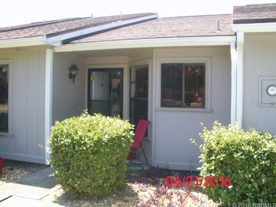 Adorable and clean 2BR 2BA single story villa located right off the North Causeway.  Centrally located to downtown Canal Street, shopping, Flagler Ave, beach & more.  Community Boat Dock, community pool and Clubhouse.  Walk-in closet in the master BR, spacious kitchen with plenty of cabinets, small screen porch. Simple living in the heart of New Smyrna Beach.  Pet restrictions and community rules.  Few furnishings / kitchenware stays with the house.  Available early part of June 2016. Annual Lease.  Not available for showings until end of month.