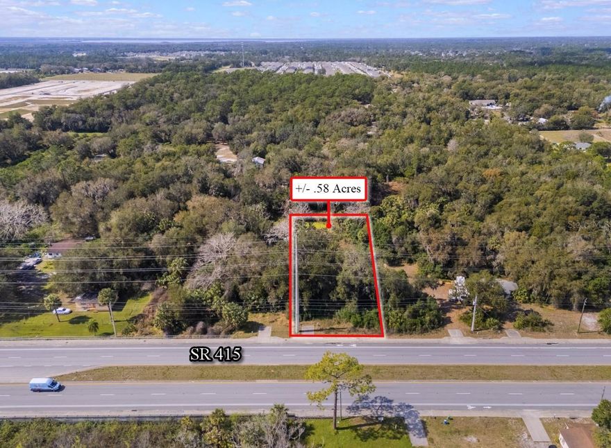 Incredible opportunity to purchase a +/- .58 Acre Commercial Mixed Use Property on S.R. 415 in Osteen. The property is currently zoned Osteen Tech Center (OTC) which allows a broad amount of commercial and light industrial uses including Flex Office/Warehouse Facility, Office Facilities, Commercial Retail Facilities, Light Manufacturing and much more. The property also features +/- 75ft of frontage on SR 415 with a curb cut and driveway entrance in place. Call for additional information.