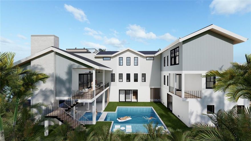 One or more photo(s) has been virtually staged. Pre-Construction. To be built. Purchase your piece of paradise on the coveted North end of Anna Maria Island.  This custom-built luxury home by Eason Builders Group features over 4,000 square feet of living space with 6 bedrooms and 5 and a half baths.  Designed to feel like your own boutique luxury hotel, this property boasts a large backyard pool and spa. Get out of the sun with the covered pool patio complete with fireplace and outdoor bar.  Looking for more seclusion, head up to the rooftop deck with a cozy fire pit to enjoy the sunrise over the bay. 
 
This custom home is being offered turnkey furnished by a professional designer. The most exciting news is since it is still under construction it is awaiting your input on final design choices.  This property would be the perfect family vacation home and will also perform very well as a short-term vacation rental in a highly desired location.  Floor plans and additional photos and video walk-through are available upon request.  Taxes based on old house.