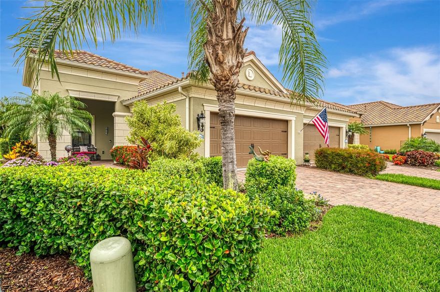 Welcome to this stunning 3-Bedroom 2-Bath Sandcastle Villa with a Study/Den and HIGH IMPACT GLASS WINDOWS AND DOORS offering maintenance-assisted living located in the sought-after community of Grand Palm! Why buy new construction when you have many upgrades provided for you! Majority of furniture available on a separate bill of sale.  With 1,845 square feet of luxurious living space, this residence is ideal for both everyday comfort and entertaining. This Villa section of Grand Palm includes your own community pool, spa, and BBQ grill area in addition to all the other amenities offered in Grand Palm! Built in 2018, this Villa is immaculately presented, offering an open-concept floor plan with spacious living areas perfect for entertaining. This Villa has a Generator w/transfer switch in addition to the High Impact Windows giving you peace of mind and additional protection! The bright and expansive kitchen with upgraded appliances and pull-out shelves is equipped with a large island, ample counter seating, abundant storage, and numerous upgrades including quartz countertops, and stainless-steel appliances with gas cooking. The split bedroom design with two bedrooms in the front and the primary suite in the back is perfect for family and guests. The primary bedroom is spacious, with two custom walk-in closets and an ensuite bathroom featuring dual sinks and a walk-in shower. The pocket sliding glass door completely opens the great room onto a large, covered, extended screened lanai for quiet evenings enjoying the area’s most beautiful sunsets. The great room features a coffered ceiling with custom crown molding for those extra added touches. Grand Palm is an amenity-rich community with an abundance of activities to keep you busy with 26+ miles of walking/biking paths, tennis, pickleball, a fitness center, three additional community pools, splash pad, dog parks and a full-time activity coordinator. Just a short drive to beautiful Gulf Beaches, Historic Downtown Venice, Vibrant Wellen Park, the Atlanta Braves Stadium and easy access to I-75 and numerous airports to choose from. Living the life you have earned can be more than just a dream, so schedule your private showing today!