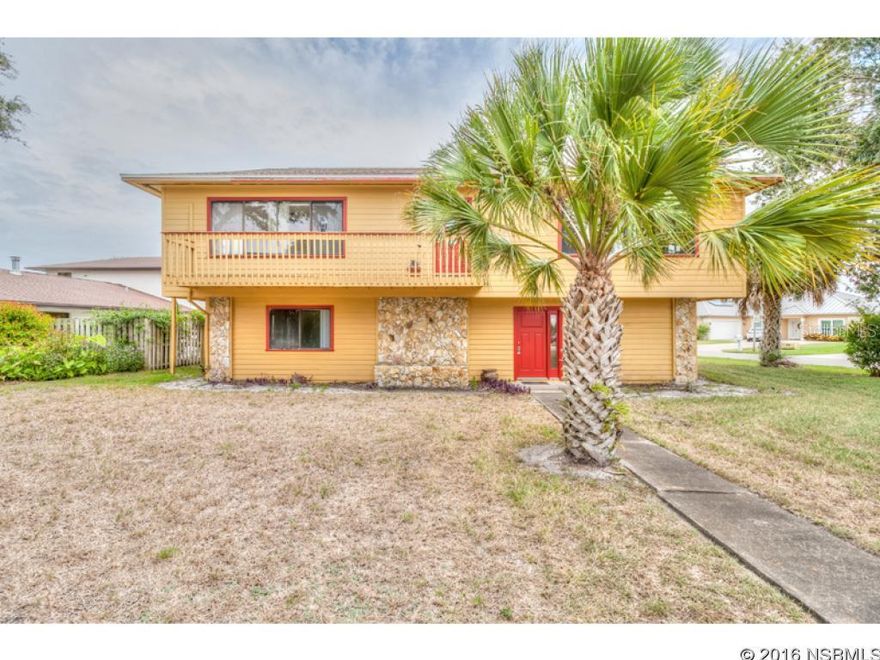 Under contract taking backups. Located in the sought after area of custom homes on Bouchelle Island in New Smyrna Beach. Water Views from just about every upstairs window and balcony. Offered is this large 3 bedroom 3 bath home situated on a large center lot. Brand new roof 2016, and newer ac unit. This is the perfect home for the relocating family or for the buyer who wants to have a wonderful beach side home get away. This wonderful home is EAST of the bridges located on the beach side which makes this home a short bike ride to the beaches and or the famous Flagler Ave of New Smyrna Beach.  All information is intended to be accurate but not guaranteed. ;Water: City