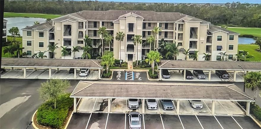 FOR SALE BY OWNER - Furnished: : By buying direct from the owner, you avoid paying a fee, which typically adds 6 percent to the price. The asking price is $329,999 to Reflect this savings for the buyer. Luxury living at Lakewood National Golf Club; enjoy 2 beautifully manicured Arnold Palmer designed golf courses. First floor unit offers breathtaking views of the 16th hole on the Piper Course. This Birkdale model features 2 bedroom / 2 full baths, accented backsplash and pendant lighting. The Master bedroom features a spacious walk-in closet, an en suite bath with a walk-in shower and quartz vanity. The home comes with an assigned covered parking spot in addition to your own spacious storage shed, both located steps from your front door. With this unit, you will enjoy one of the most beautiful lake and golf course views from your screened-in lanai. Membership to this private community boasts access to 36 holes of golf, fitness center, 4 pickleball courts, 2 bocce courts, 8 lighted Har-Tru tennis courts, full-service salon/spa, resort style pool with waterfalls and a lap pool. Enjoy dining or a cool refreshment poolside at the Tiki Bar & Grill or a full service dining experience at the newly finished clubhouse. In addition, you will also enjoy activities & holiday gatherings scheduled by our full-time Activities Director. Lastly, the club has a 24-hr fitness center, full-time fitness director, a certified personal trainer, group fitness classes and more. This Club is 24-hr gated security with nightly patrol. Enjoy beautiful Sunrises & Sunsets from your private lanai