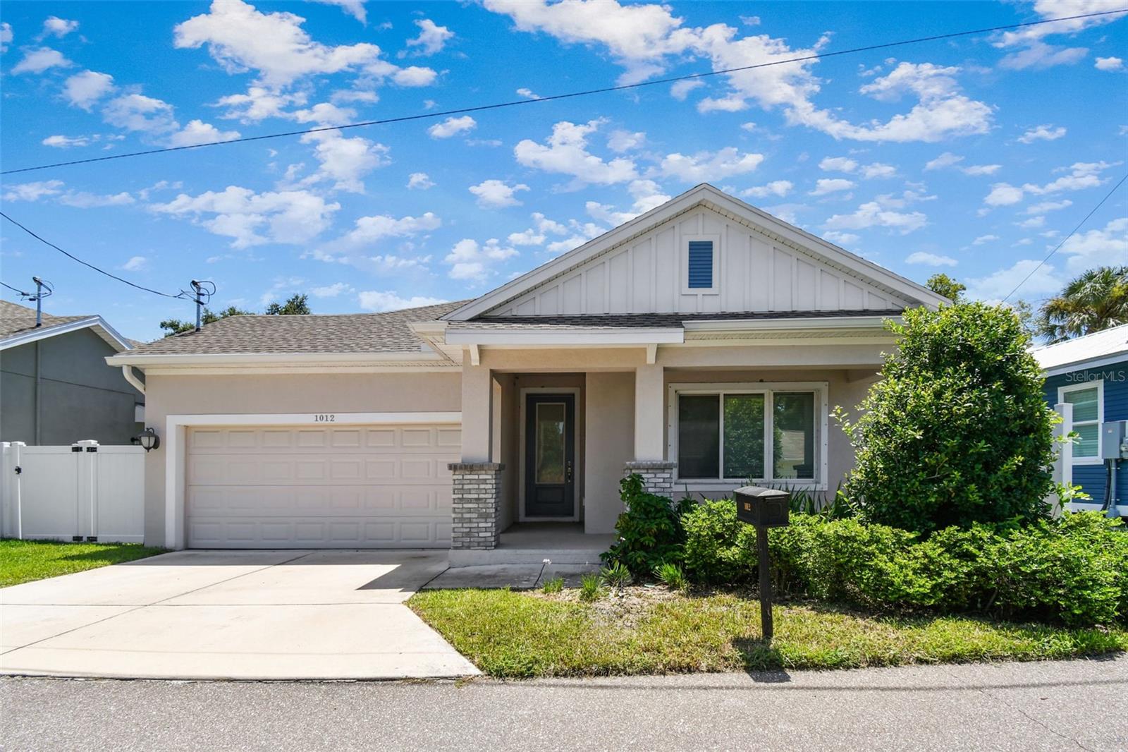 One or more photo(s) has been virtually staged. We're thrilled to introduce a highly desirable contemporary design ranch style home, perfectly situated just a short stroll from Downtown Dunedin. This home would make an ideal Air BNB and is ideally located one block north of the revitalized Skinner Boulevard and one block east of the scenic Pinellas Bike Trail. With the Skinner Boulevard upgrade, set to complete in early 2026, you'll enjoy reduced traffic lanes, new roundabouts, dedicated bike lanes, and improved pedestrian crossings, enhancing the neighborhood's appeal. Built in 2021, this four bedroom, three and a half bathroom home blends modern luxury with convenience and safety. You'll find ten foot ceilings throughout, hurricane rated windows and doors, stylish light fixtures and fans, and a host of custom features that elevate everyday living. The heart of this home is its gourmet eat-in kitchen features a large island, elegant quartz countertops, white wood cabinetry and top of the line stainless steel appliances making it perfect for cooking and entertaining. The oversized living room offers ample space for family gatherings, while the expansive primary suite boasts stunning tray ceilings, a sizable en-suite bathroom, dual sinks and a generous walk-in closet. All of the other three bedrooms are well proportioned with the second bedroom featuring it's own private bath. Step outside to enjoy the lush landscaping from your private, rear covered patio, ideal for relaxing evenings or morning coffee. This home offers peace of mind with its solid block construction, slab foundation and durable shingle roof. Considering new construction in the area is valued at over $550 per square foot, this comparable property offers exceptional value at just $390 per square foot, highlighting the desirability of this location. We invite you to come see it magnificent home today and imagine making it yours tomorrow.