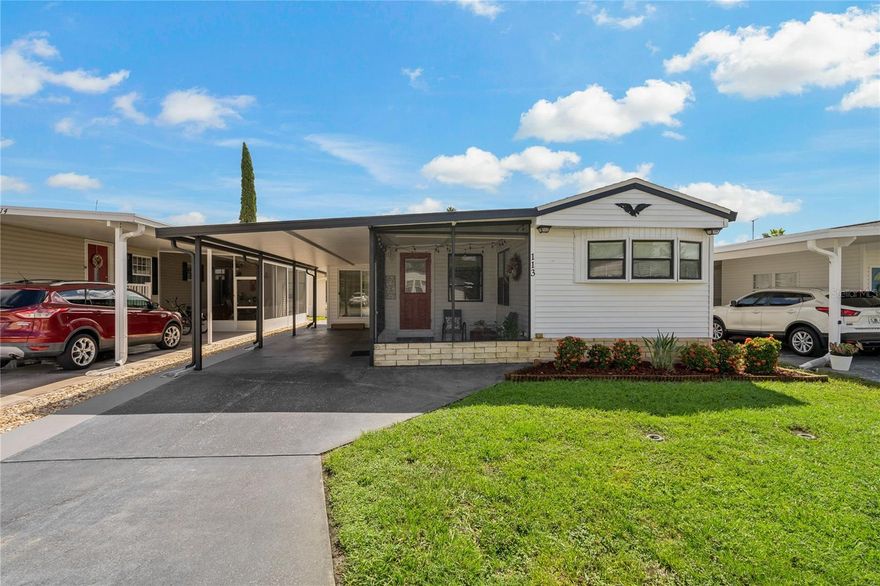 BEAUTIFULLY KEPT! Come see this CHARMING 2 bed, 2 bath manufactured home located in Dove's Rest! A GATED 55+ community featuring a clubhouse, community pool, fitness center, fishing, shuffleboard, pickleball, and basketball court. UPDATES include AC - July 2017 (with remaining warranty), Four NEW windows in the living room - May 2022, Roof replaced - 2018, NEW laminate flooring in the master bedroom - June 2023, and water heater - 2016. As you step into the home, you are greeted by the perfectly sized living room providing a WELCOME HOME feel! Sliding glass doors open up to the fully equipped kitchen with eat-in space, ample cabinets for storage, and lovely countertops. Separate formal dining! The master bedroom and one of the bathrooms can be found just off the dining room! Inside laundry area for ultimate convenience, washer and dryer included! Front SCREENED porch, a great place to relax or enjoy your morning coffee! Wonderfully landscaped! Don't miss this home, CALL and MAKE an appointment TODAY!