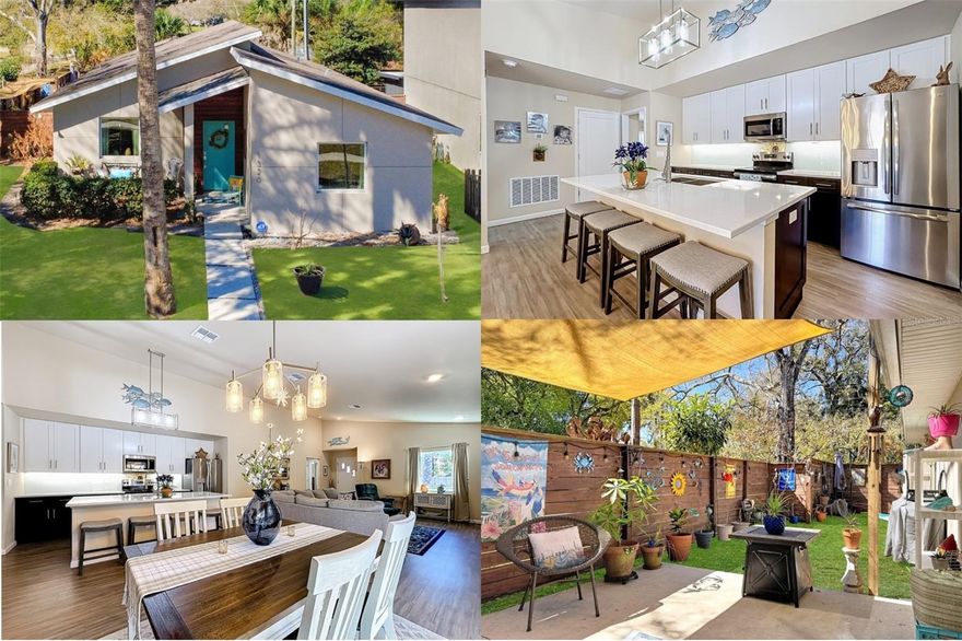 One or more photo(s) has been virtually staged. Welcome to 1320 Sanford Avenue–Be the 1st to view this 2019 QUALITY built home by Miller Construction; offering concrete block construction, upgraded energy efficient windows and doors, plus all the updated building codes for your peace of of mind.  A Mid-century modern home design with an alley loaded garage for great curb appeal. Offering spray foam insulation and Low E windows to ensure lower power bills. This SPOTLESS split planned 3-bedroom, 2-bath, 2 car garage home is nestled in one of Sanford’s most picturesque areas. There are custom cabinets throughout, with stone countertops, Luxury Vinyl Plank flooring, tile showers, and so much more!! Step inside and discover a light/bright and airy open floor plan.  The vaulted ceilings are 12' high and the home is flooded with alluring natural light! The spacious kitchen is a MUST SEE!!!  Beautiful quartz kitchen countertops, upgraded 42" white cabinets, upgraded soft close drawers & cabinets, customized dovetail drawer construction, GE stainless steel appliances, and a kitchen island/breakfast bar that can seat at least 4 guests. Plenty of cabinet and counter space, beautiful glass backsplash, upgraded lighting, and a nice sized kitchen pantry. The kitchen flows into the main living areas (Great Room & Dining Room/Dinette) and opens up (through double pane sliding glass doors) to your large/private  fenced in outdoor patio—perfect for pets, gardening, and entertaining large groups of friends while enjoying the Florida weather.  Your home offers 2 "MUST SEE"  bathrooms that are very stylish. The home also offers a roomy laundry room making this chore breeze. The rare two-car garage with alley access provides plenty of space and storage—plus extra space for parking (up to 4 vehicles!). This home provides the modern conveniences you’ll love (hello, walk in closets!) in a neighborhood known for its historic charm. All of this just one block from the City of Sanford's Red Barber Park and convenient to everywhere in Central Florida.  This home is located within the golf cart district. Take your golf cart to the Downtown Sanford District, offering so much entertainment: Shops, Restaurants, Breweries, coffee shops, Live Shows at The Ritz Theater, bike ride/walk beside Lake Monroe, and so much more!!  Just bring your toothbrush because all the appliances are included, plus the washer and dryer!  This home checks all of your boxes - schedule your showing today!