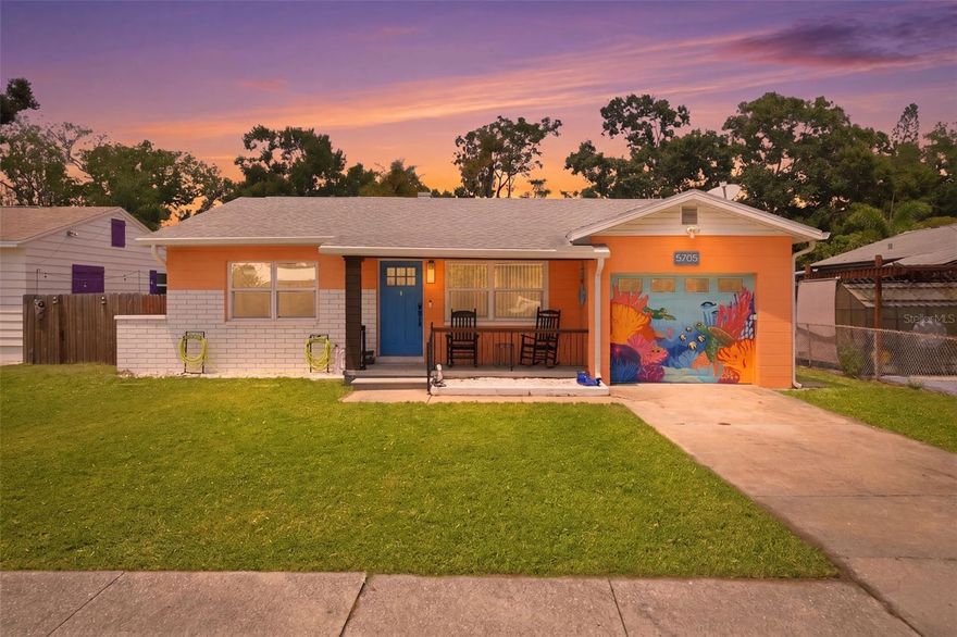 This Gulfport home truly lives large, offering generous space both inside and out. The primary bedroom easily accommodates a king-size bed, while the spacious living area is perfect for an oversized sectional. A separate dining room and a large screened-in porch create multiple areas to relax and entertain. Step outside to a sizable backyard with plenty of room to add a pool, garden, or outdoor living space.

A 2023 renovation brought major updates, including a new HVAC system, electrical panel, windows, luxury vinyl plank flooring, ceiling fans, and a beautifully updated bathroom. The kitchen features shaker-style white cabinetry, granite countertops, and stainless steel appliances, including a refrigerator, glass-top range with self-cleaning oven, dishwasher, and microwave.

Additional highlights include an oversized garage with a custom mural and a location in Flood Zone X for added peace of mind. Ideally situated just east of Stetson Law, you are only a 5-minute drive to vibrant downtown Gulfport and about 15 minutes to the beaches or downtown St. Petersburg.

A new roof will be installed prior to closing with an acceptable offer.
