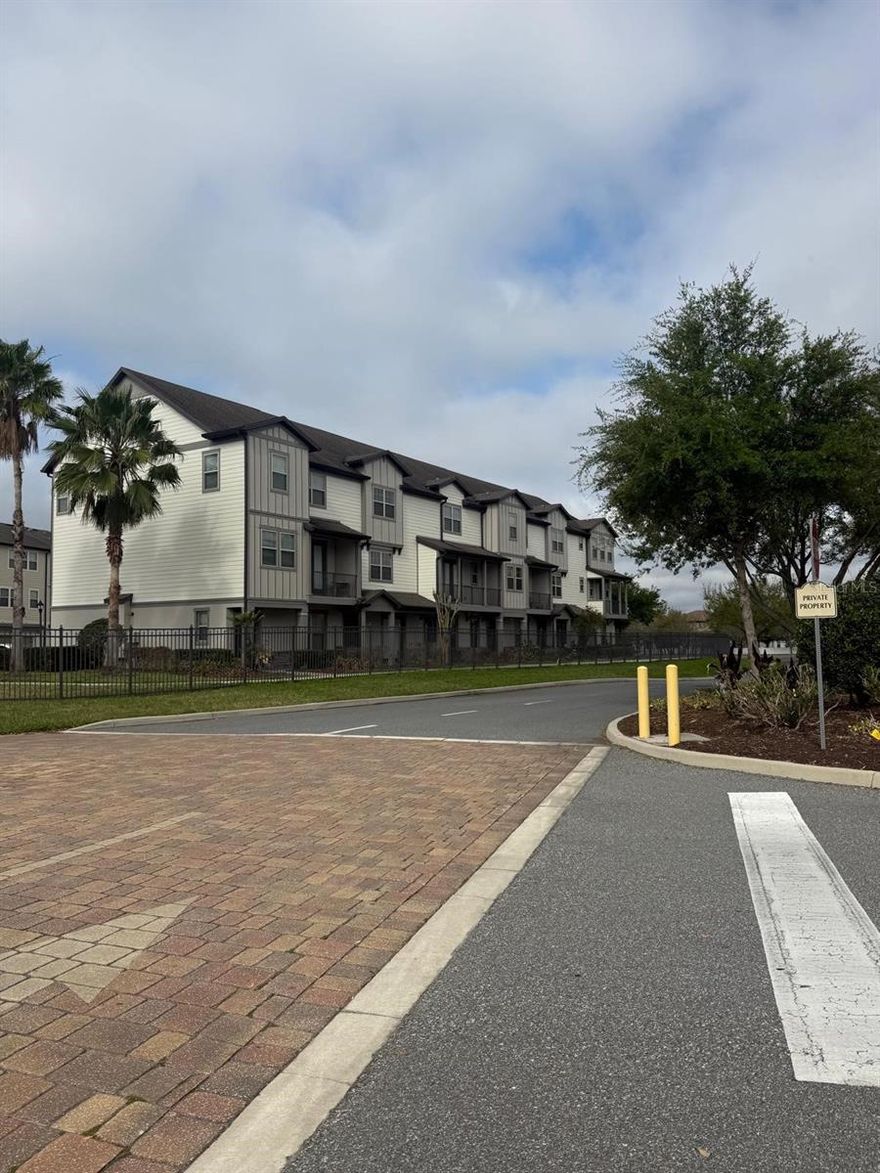 Experience elevated living in this exceptional 4-story townhome, perfectly positioned within a gated community in one of Orlando’s most dynamic and sought-after locations. Designed for both comfort and lifestyle, this residence offers 3 spacious bedrooms—each with its own full bathroom—plus a versatile bonus room on the fourth floor, ideal for a home office, media space, or guest retreat. The top level opens to a private terrace with beautiful views, creating the perfect setting for relaxing or entertaining above it all. Thoughtfully designed for everyday convenience, the home also features two additional half bathrooms for guests. Light-filled interiors, a functional multi-level layout, and refined design elements enhance every space. Located just moments from major attractions, with immediate access to I-4, and surrounded by premier shopping—including the outlets just around the corner—this home delivers unmatched convenience and connectivity in the heart of Orlando.